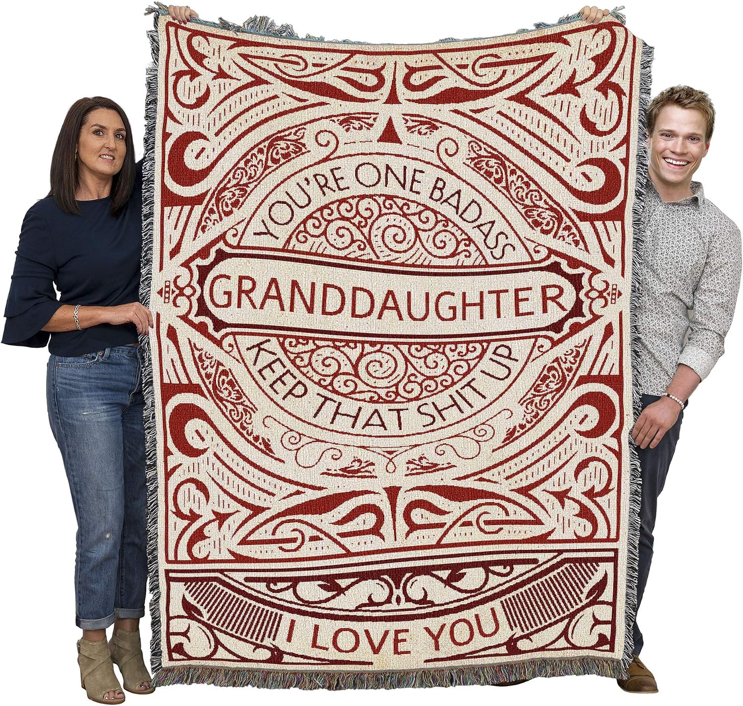 Pure Country Weavers You're One Granddaughter Blanket - Gift Tapestry Throw Woven from Cotton - Made in the USA (72x54)