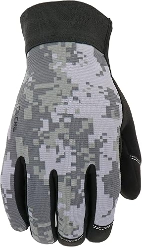 Miniatura 2 de John Deere JD86023-L - Palma de cuero sintético de camuflaje para hombre, alta destreza, resistente a la abrasión, negro/gris, grande