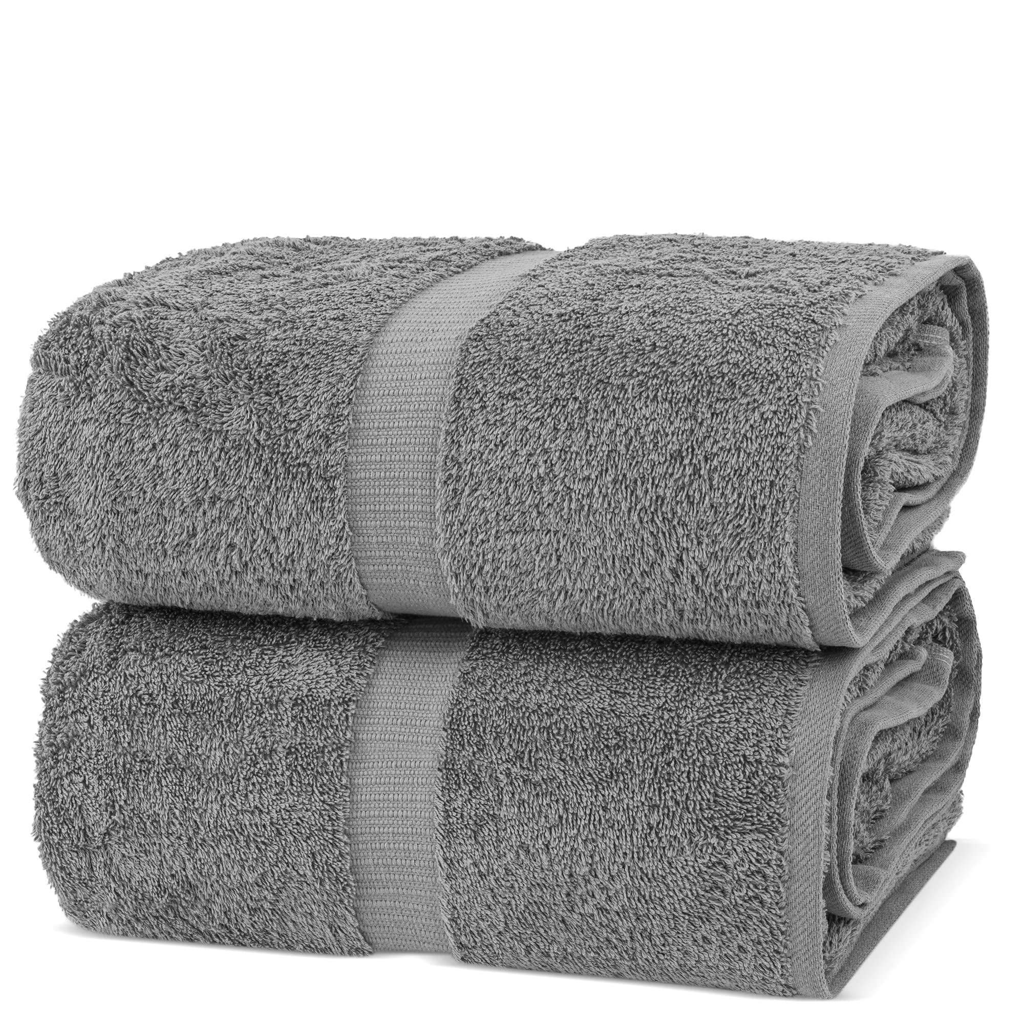 Chakir Turkish Linens 100 Cotton Premium Quality Turkish Bath Sheets 35x70 Large Bath Sheet Towels - Gray