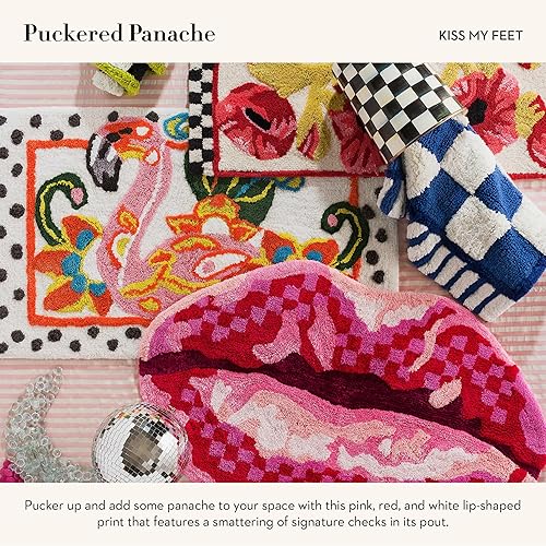 Miniatura 4 de MACKENZIE-CHILDS Alfombra de baño, alfombra de baño para uso en el baño, alfombra de algodón, Kiss My Feet