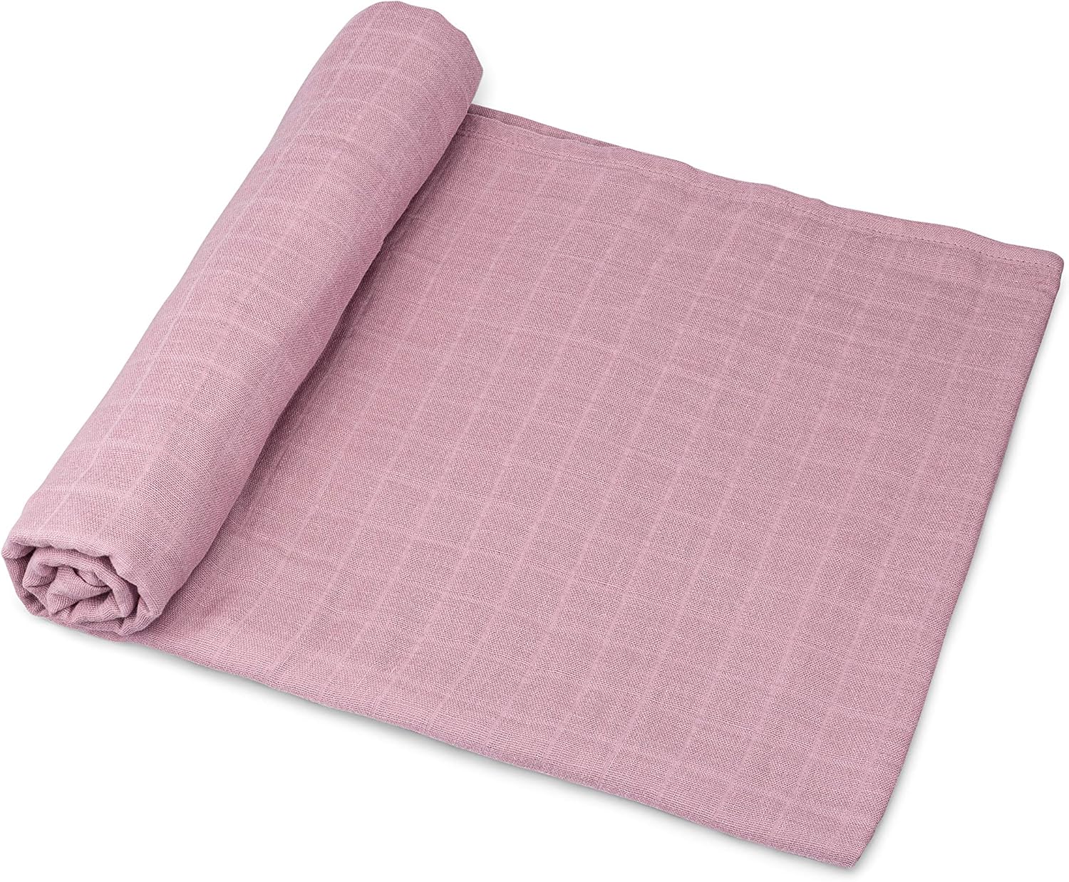 Goobie Baby Organic Muslin Swaddle Blanket, 100% Certified Organic Cotton, Ultra Soft & Breathable, Oversized 47 X 47 Inches for Easy Swaddling, Multi-Use Blanket for Nursing & More (Mauve)