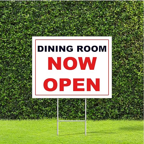 Business 18"x2" Large Yard Sign with Metal H Stake (Dining