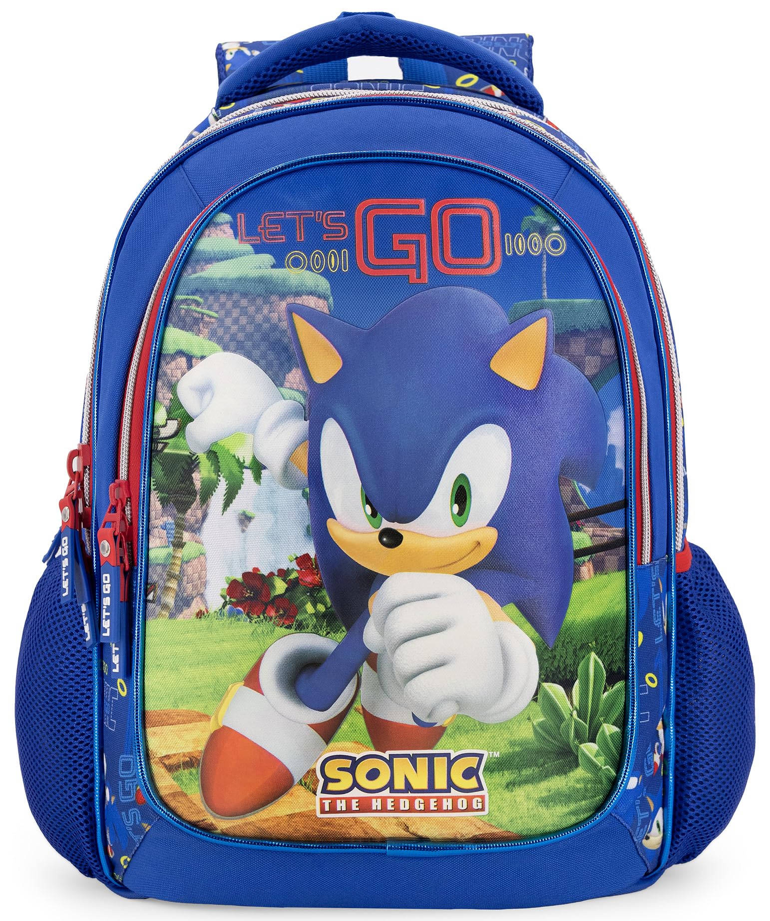 Clondo Zaino Scuola Elementare Bambino 43x33x20 cm – Multitasche Per Sonic Fan – Schienale Ergonomico, Spallacci Imbottiti, Tasche Porta Borraccia, Grande Capacità e Design Brillante | Scuola Elementare Bambino, Schienale Ergonomico, Spallacci Imbottiti,