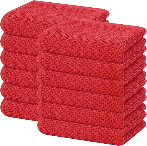 Miniatura 250 de Homaxy Paños de cocina de 100% algodón con tejido gofre, toallas de cocina ultra suaves, absorbentes, de secado rápido, 12 x 12 pulgadas, paquete