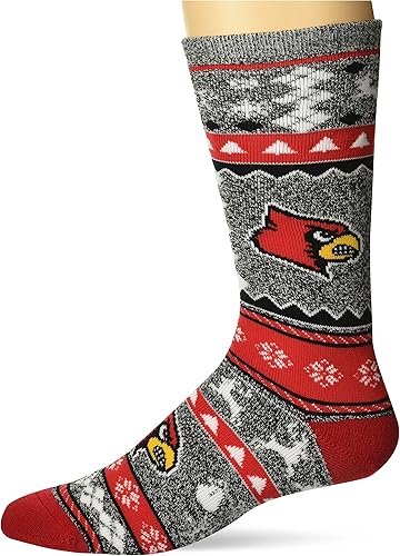 For Bare Feet Ugly Holiday Sweater Crew Sock NCAA For Bare Feet Ugly Holiday Sweater Crew Sock NCAA