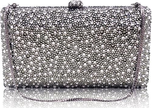 Bolsa de noche de cristal de lujo para mujer, para boda, diamantes de imitación, cóctel, fiesta, embrague, monederos AB Stone Prom Metal Box bolso