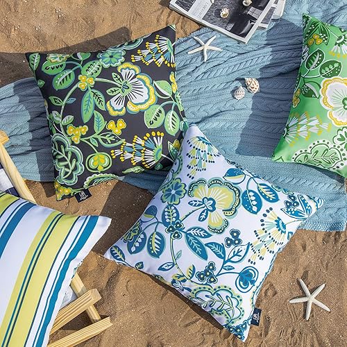 Miniatura 6 de Phantoscope Paquete de 2 fundas de cojín decorativas para interiores y exteriores, impermeables, para patio, sillón, tienda de campaña, parque,