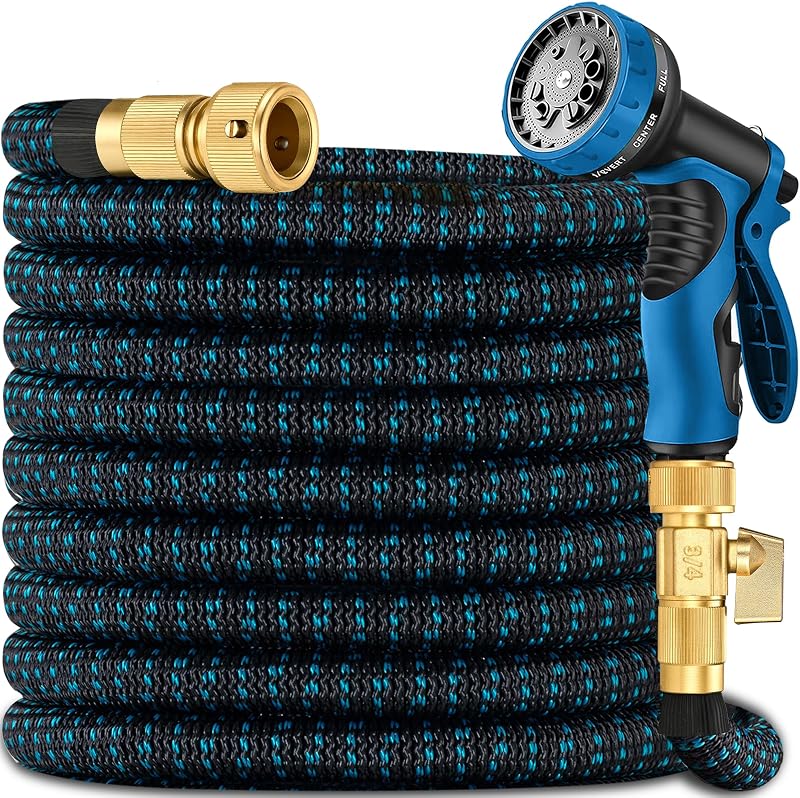 50 ft Expandable Garden Hose Pipe - Heavy Duty Expanding Water Hoses with 10 Spray Nozzle - Retractable,Flexible,Never Kink & Tangle Car Washing Pipe Expandable Garden Hoses Pipes for Yard, Outdoor