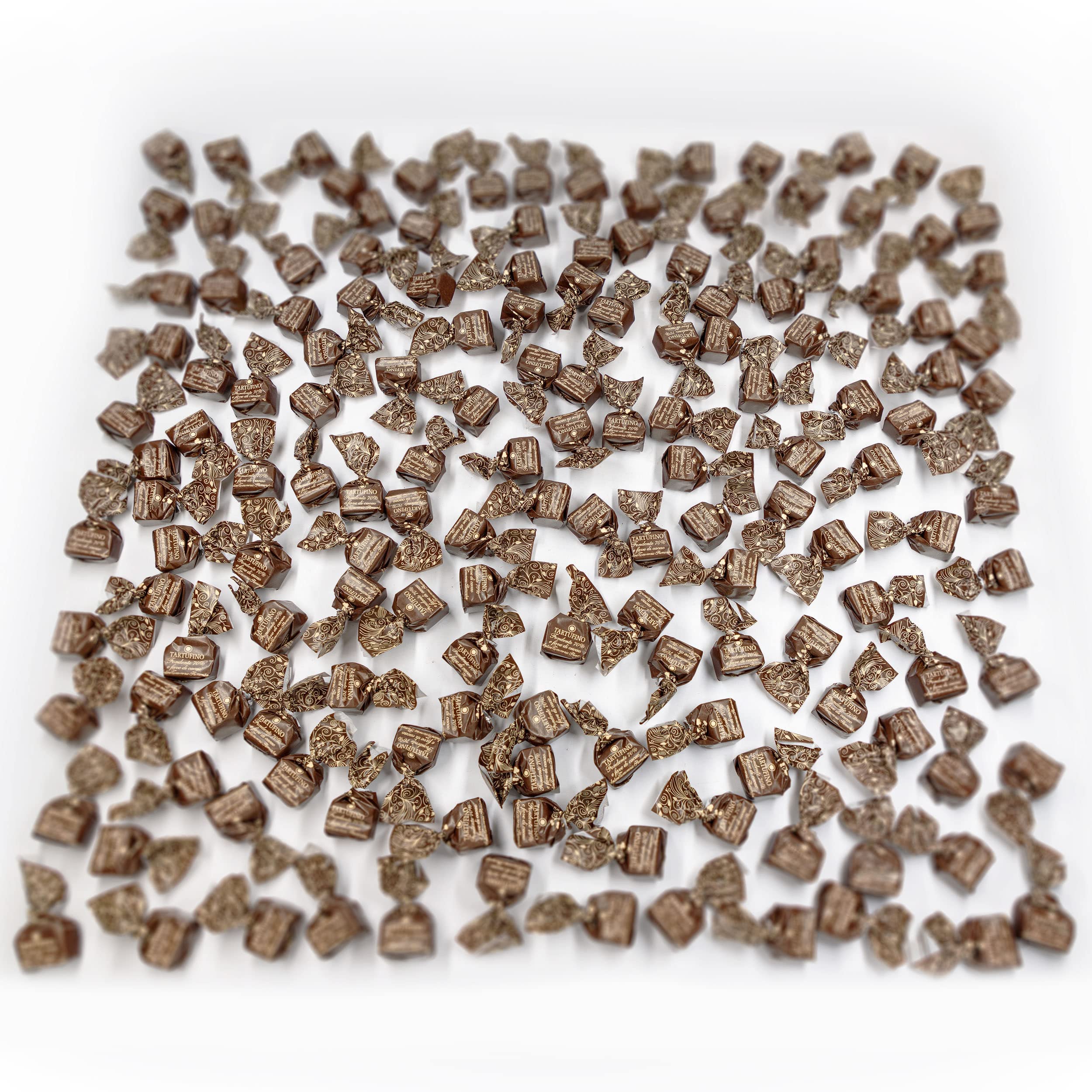 GUSTONE. Antica Torroneria Fondente 70% e Fave di Cacao 14g|1kg | 70 Stück, Tartufi Dolci, Schokoladentrüffel, italienische Confiserie-Tradition, glutenfrei, ohne Zusatzstoffe