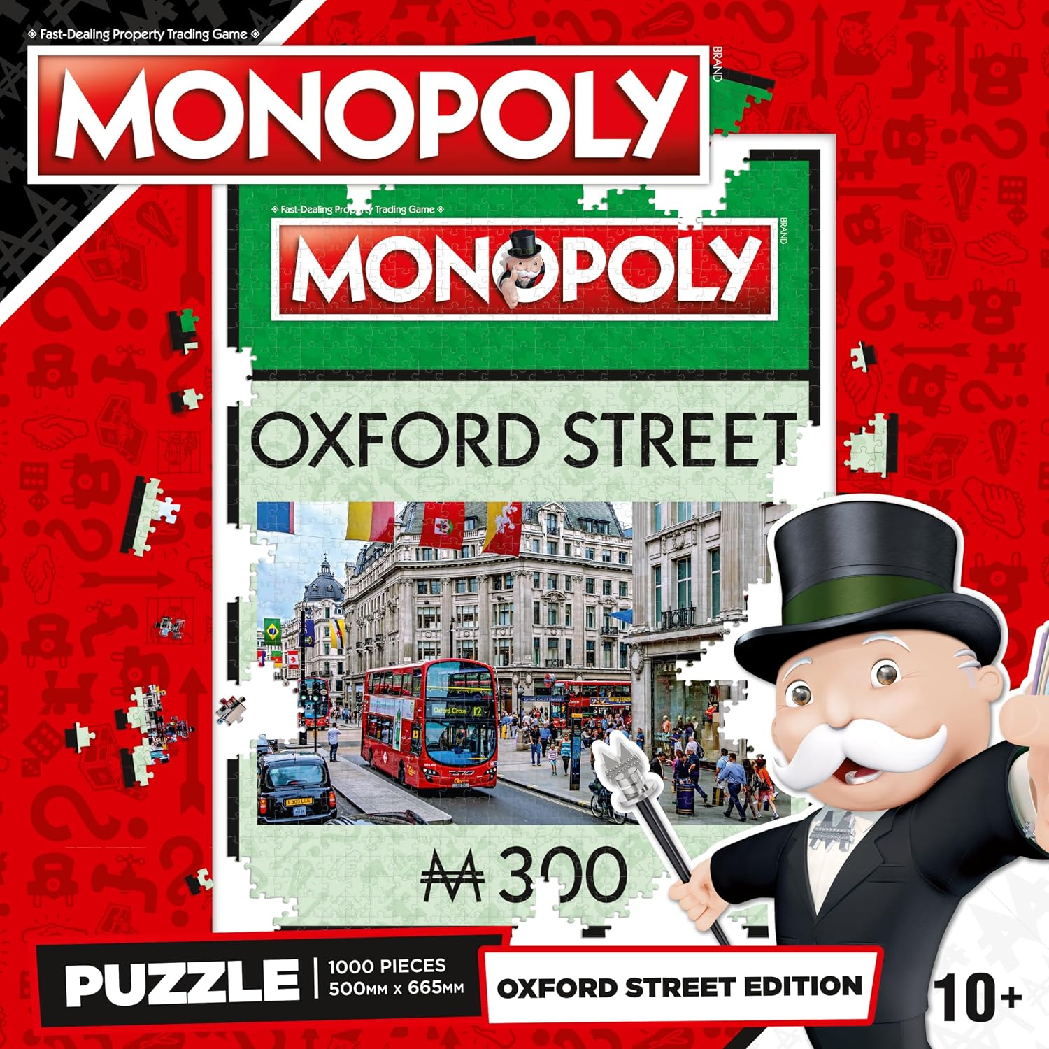 Winning Moves Oxford Street Iconic Monopoly Jigsaw Puzzle Game, Piece Together This Legendary Green Board Space, Inspired by The Classic London Edition of Monopoly, Gift and Toy for Ages 10 Plus