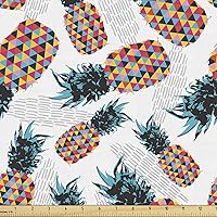 Vista 59 de Lunarable Tela suculenta de The Yard, flores en acuarela estilo pintura coloridas flores de primavera tema de jardinería, tela de microfibra