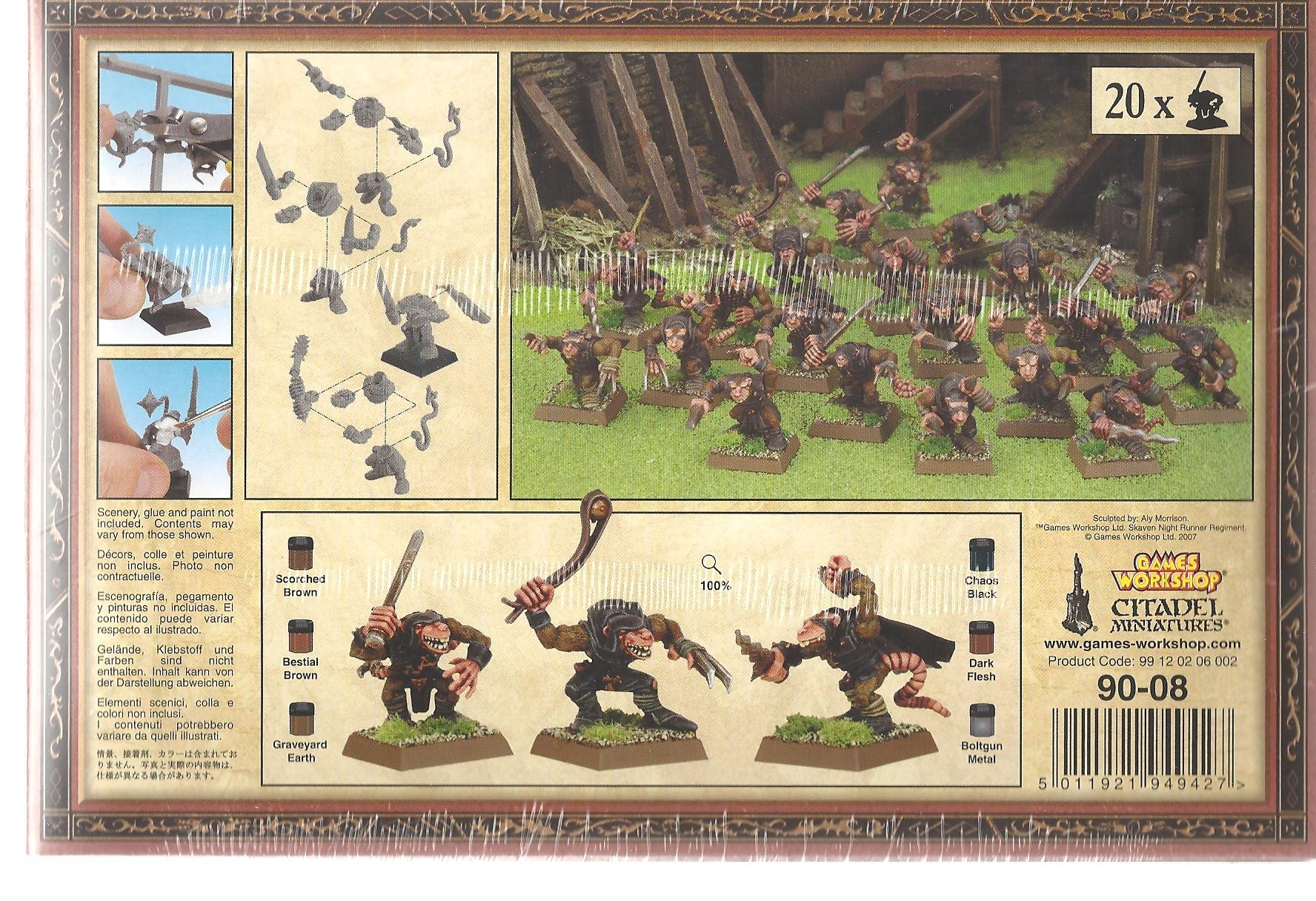 Warhammer Old world : 3 coureurs d'égouts / nocturnes Skaven / gutter