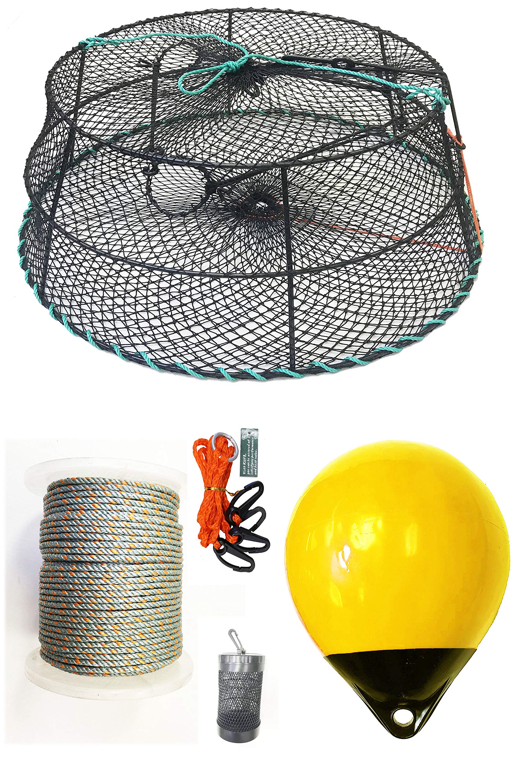 KUFA Sports Vinyl Coated Tower Style Prawn Trap with Prawn Trap Accessory Combo(CT79+PNQ30Y+HA2)