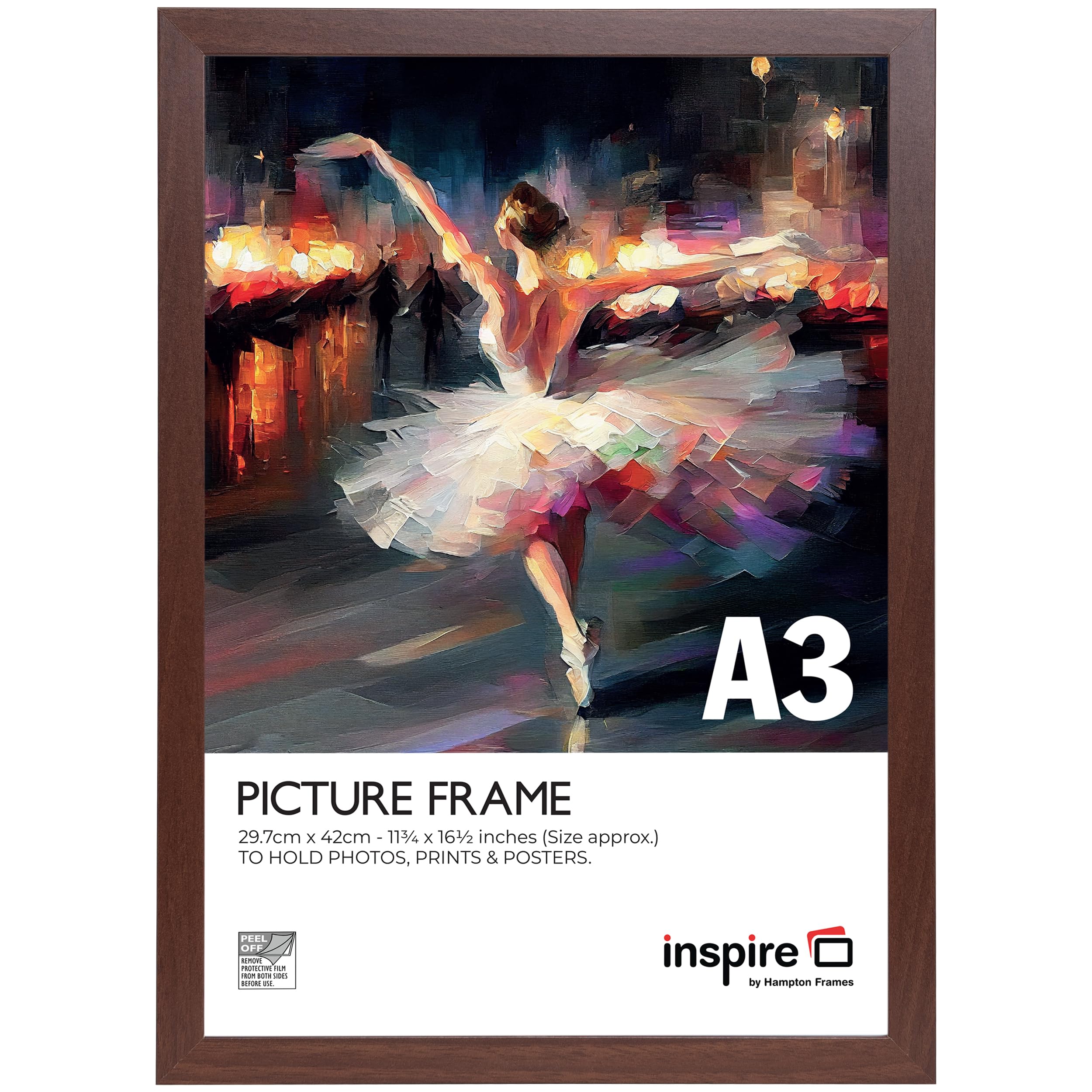inspire by Hampton Frames, Dark Wood, A3 (29.7x42cm)