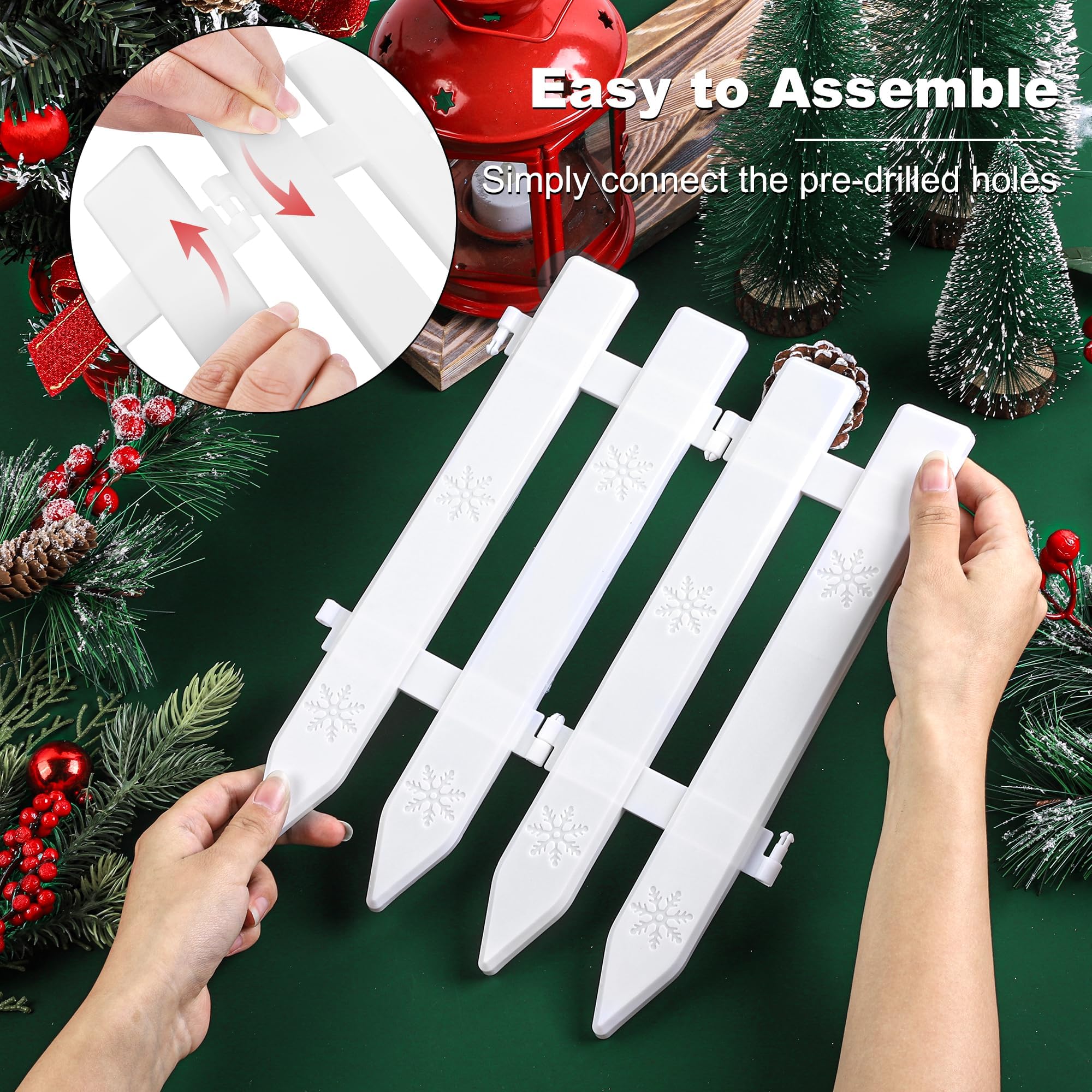 Aodaer 30 Pieces Christmas Tree Fences Plastic White Picket Fence 12 Inches Thick Mini Fence for Christmas Tree Pets Miniature Home Garden Wedding Party Decoration - Image 3