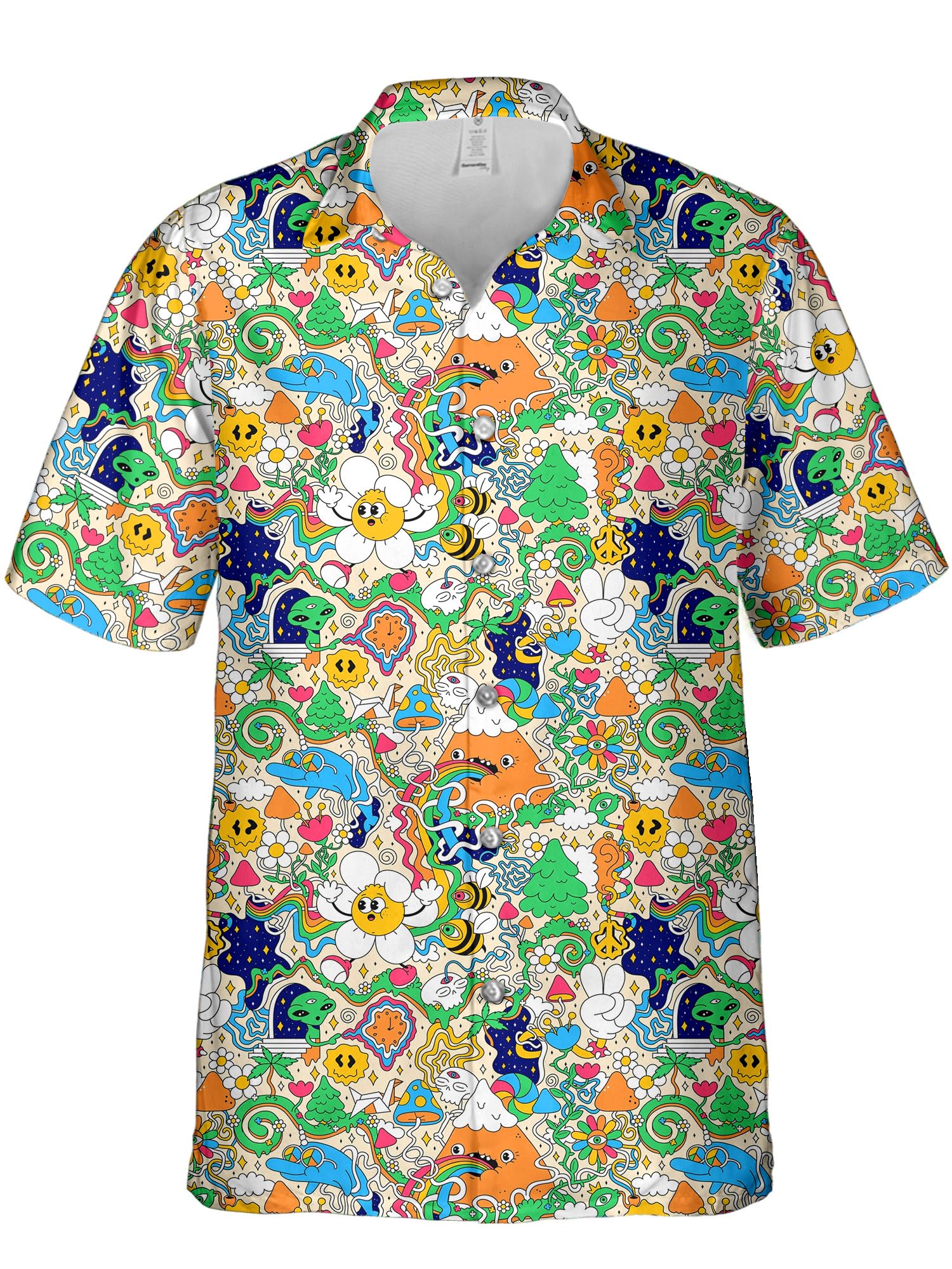 Juzgtsit Men's Mhws-017192 Hawaiian Shirt For Funny Summer Beach Button Shirts Mushroom Shirt