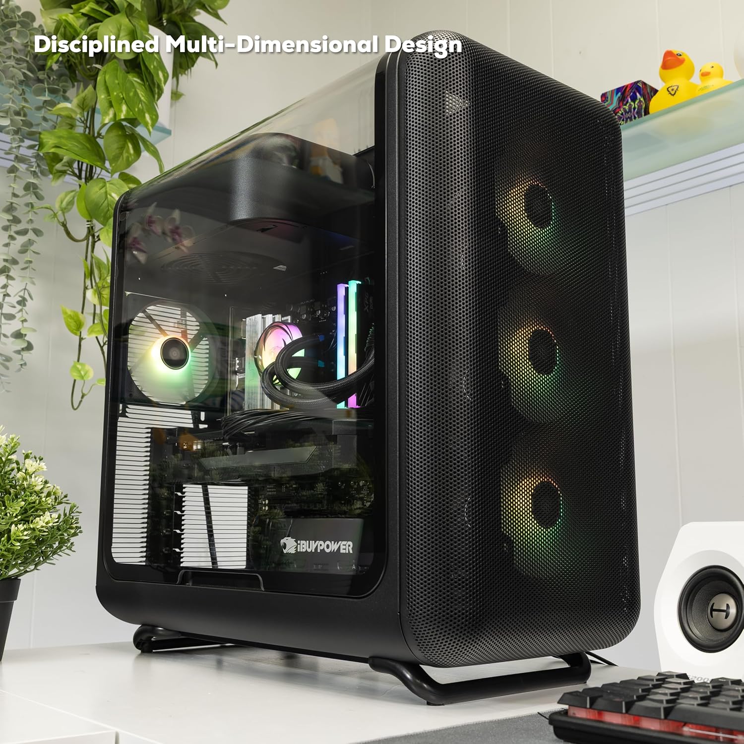 iBUYPOWER X50 Black Gaming PC Desktop Computer AMD Ryzen 7 9800X3D CPU, NVIDIA GeForce RTX 5070Ti 16GB GPU, 32GB DDR5 RGB 5200MHz RAM, 2TB NVMe SSD, Windows 11 Home, Keyboard, Mouse - X50BA7N57T01