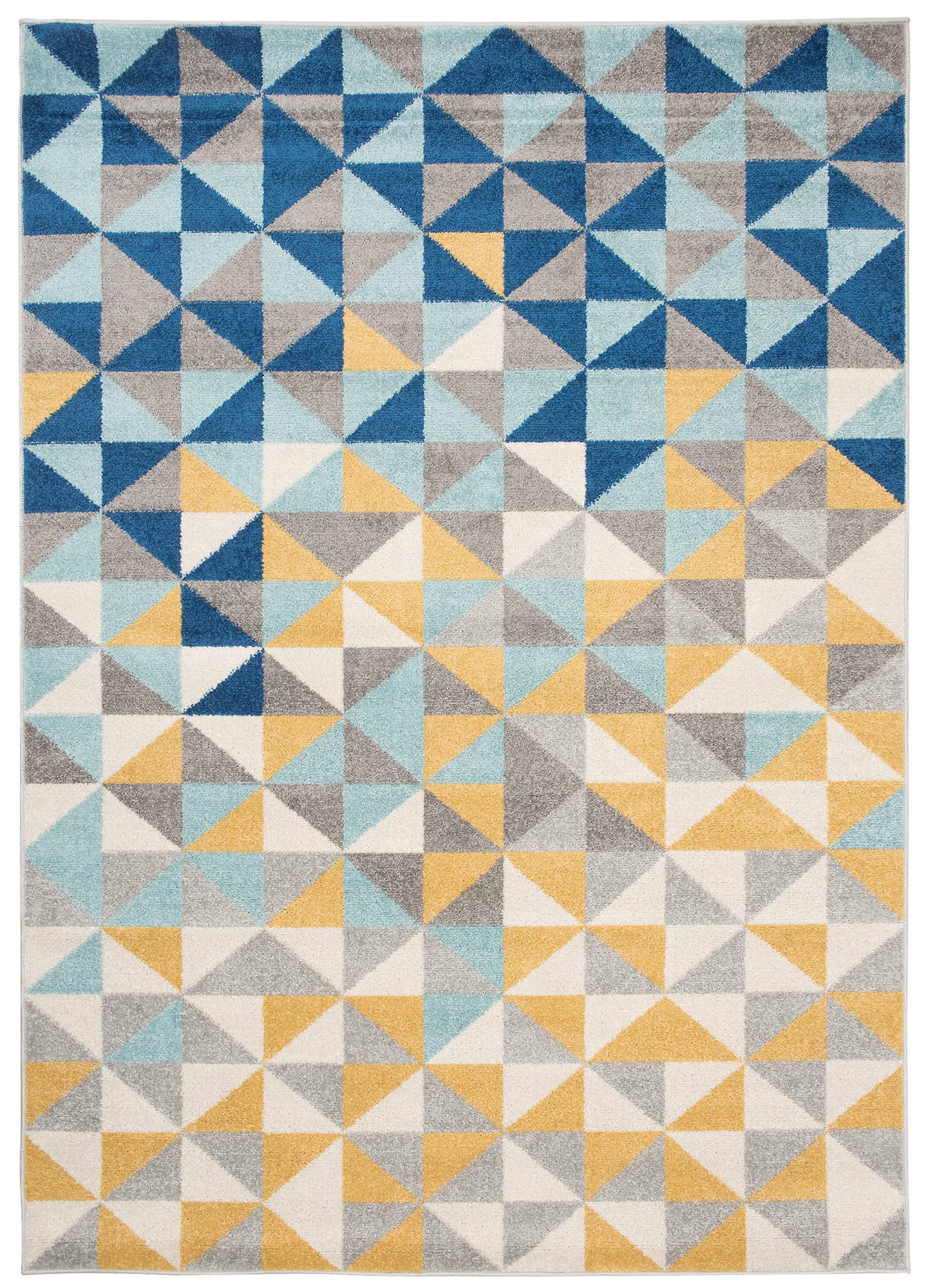 Carpeto Rugs Alfombra Moderna de Salón Grande y Dormitorio de Pelo Largo - Alfombras de Habitación Juveniles e Infantiles, para Bebés, Niñas y Niños - Amarillo Turquesa Gris - 160 x 220 cm
