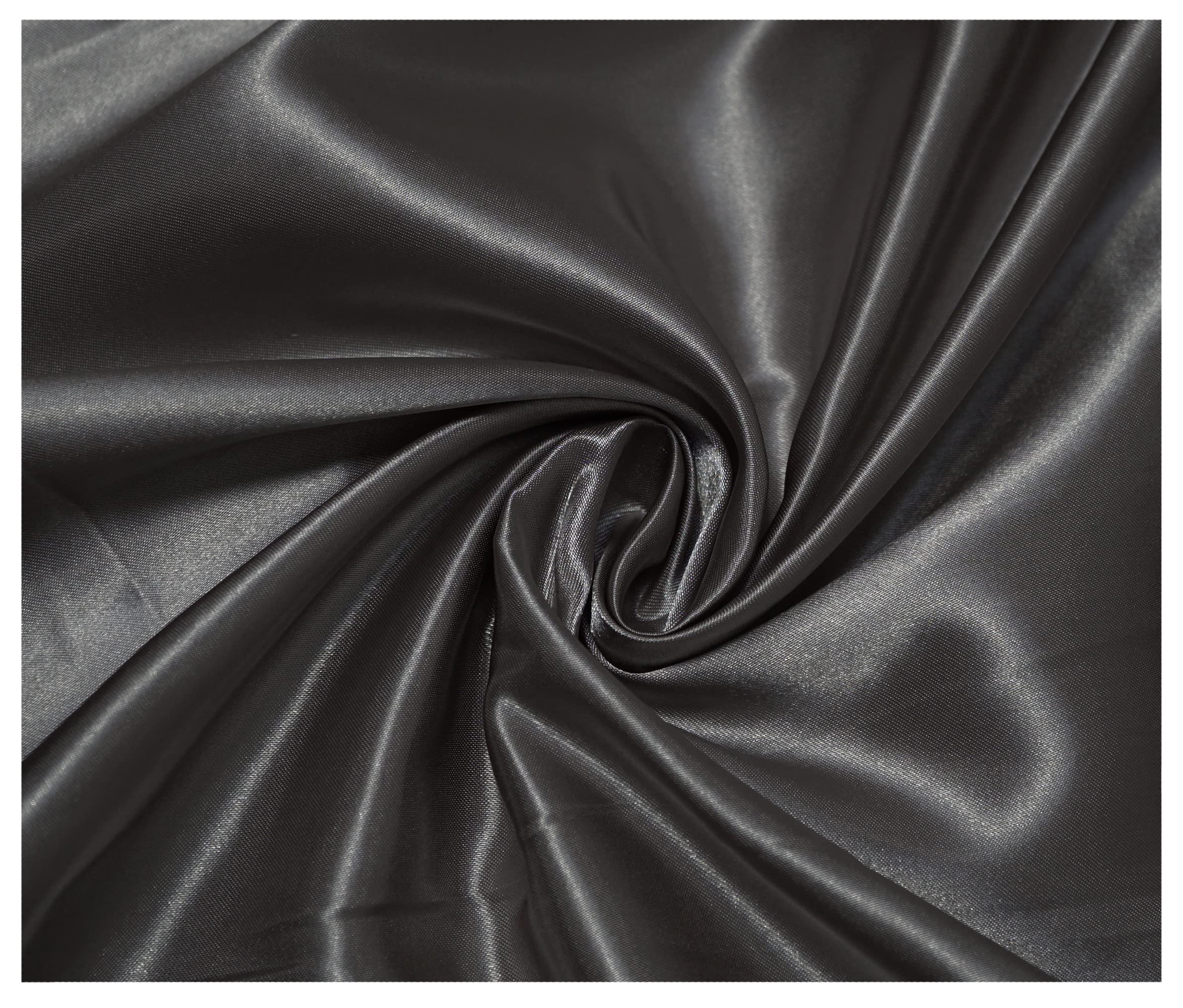 Silky Satin Polyester Fabric for Dressmaking Wedding Crafts Quilting Sewing 150cm Wide (100 x 150cm / 39" x 60", Dark Grey)