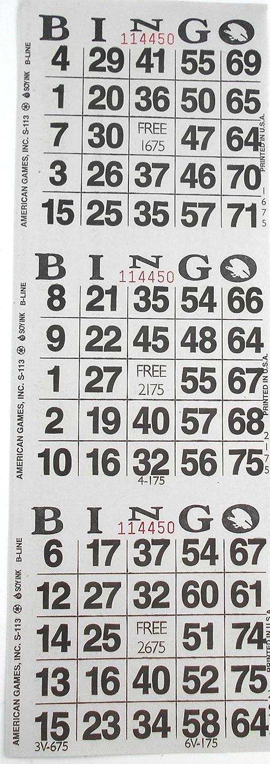 3 on White Bingo Paper Cards - 1000 Sheets - 3000 Cards