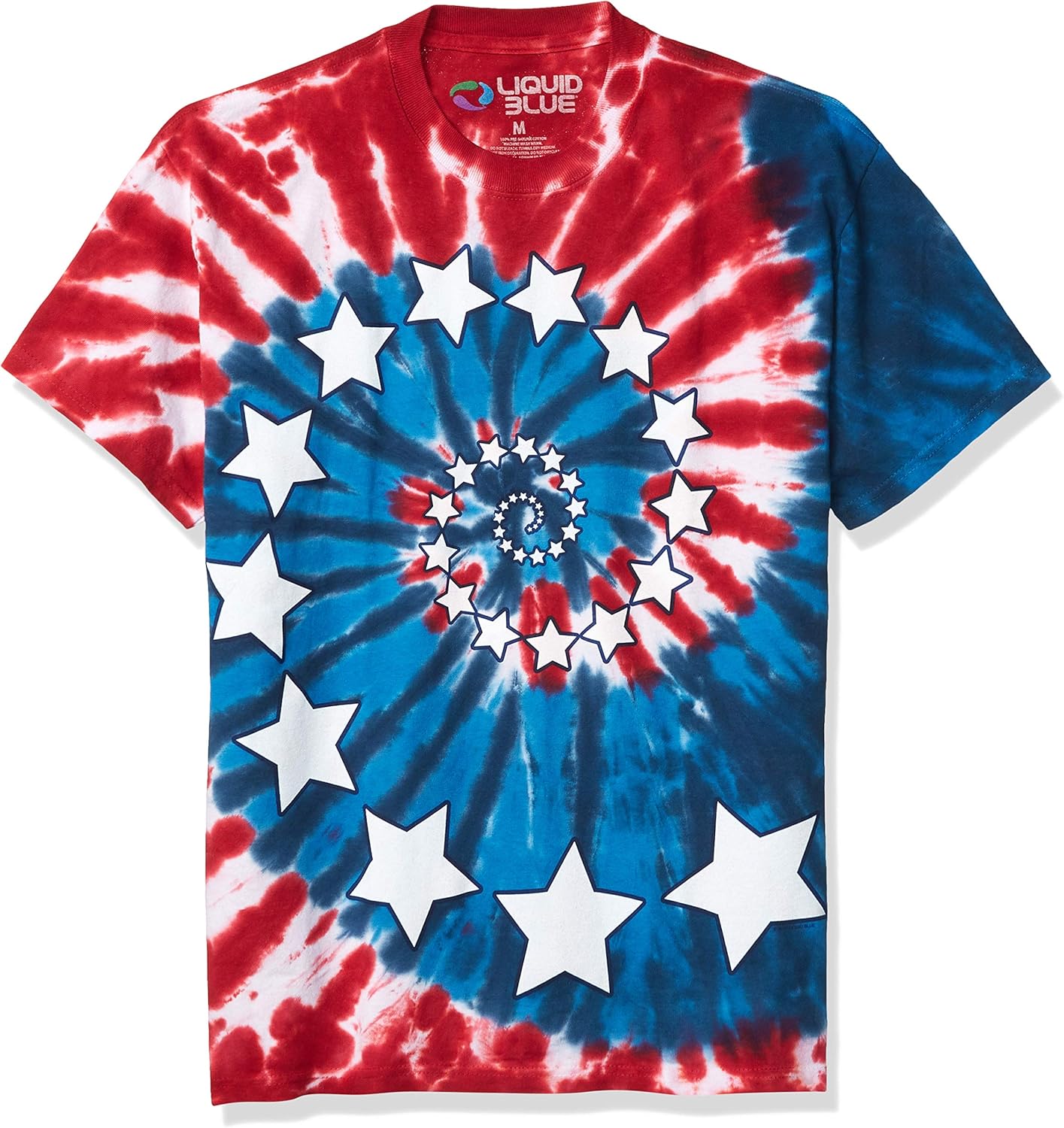 Liquid Blue Men's Stars and Stripes Spiral T-Shirt
