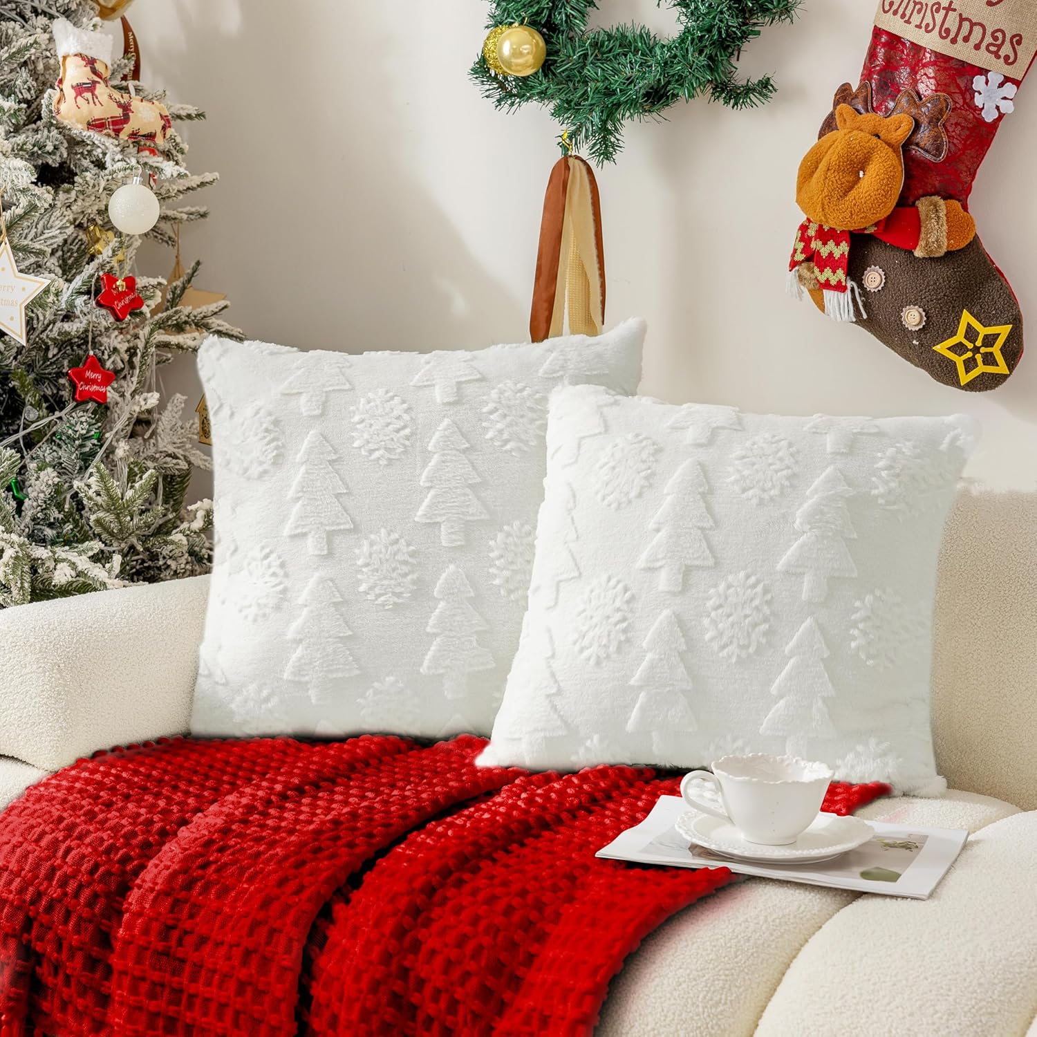 GODAYS Christmas Pillow Covers 18 x 18 Inch