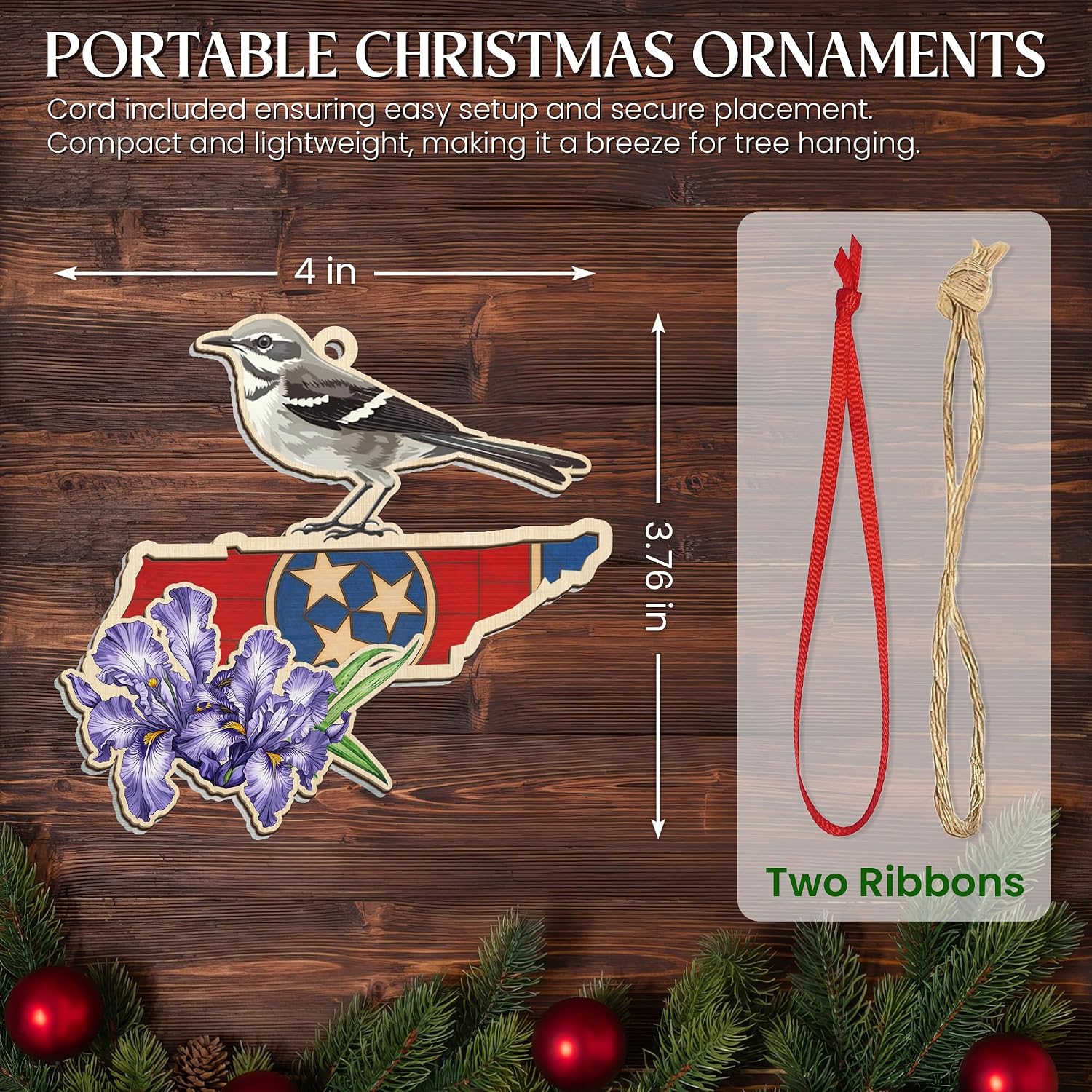 FLAGWIX Tennessee Gifts for Women - Suncatcher Christmas Ornaments 2026 image 3