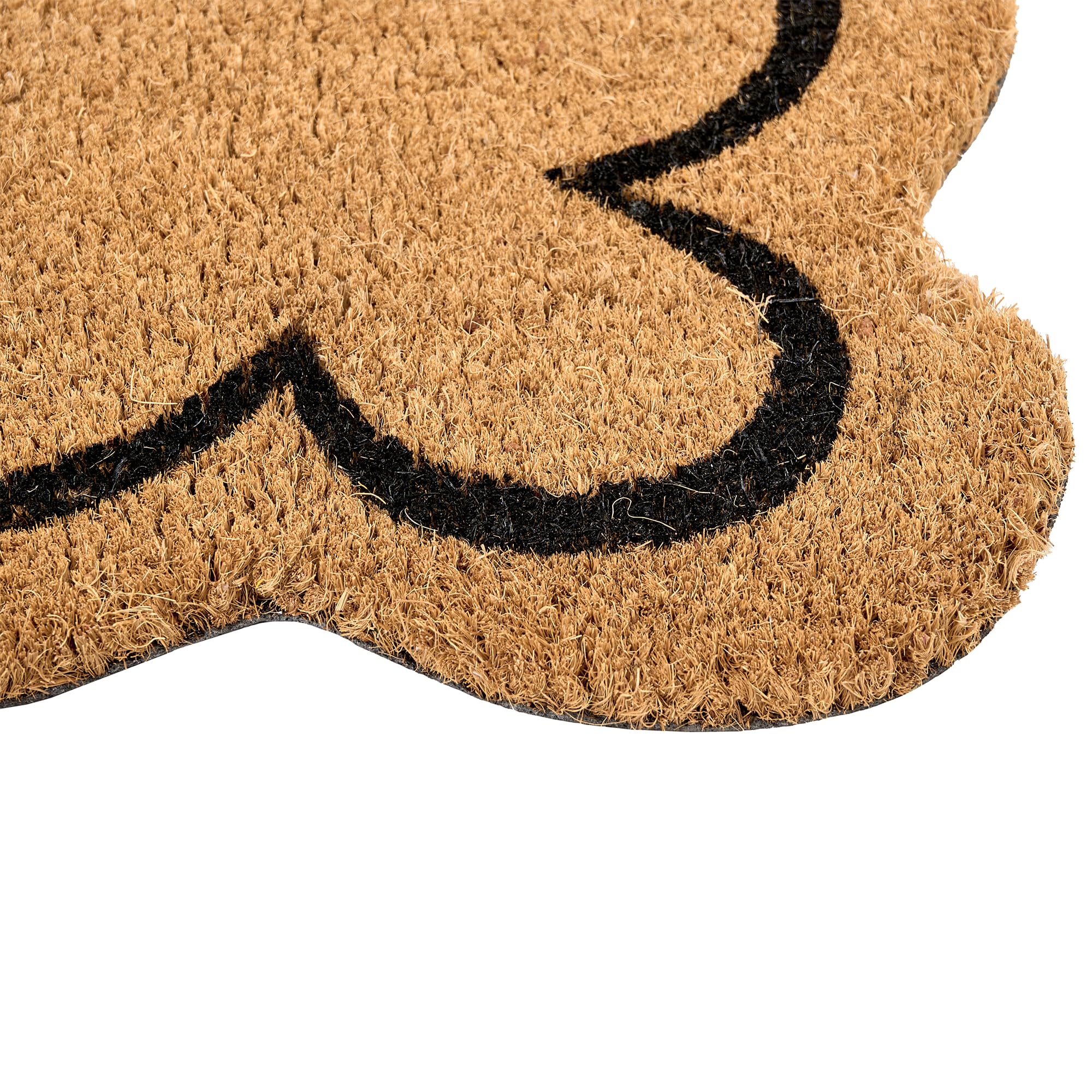 Beliani Paillasson en Fibre de Coco 60 x 90 cm Antidérapant Dessous en PVC Motif Ondulé Naturel Holon