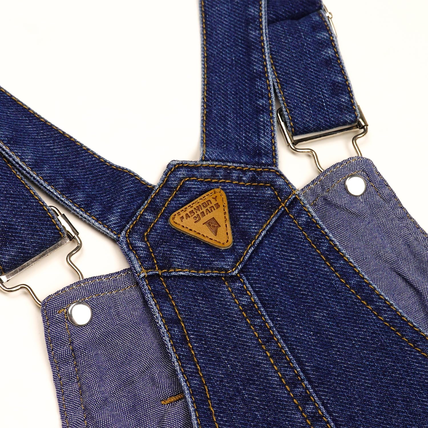 KIDSCOOL SPACE Jeans slim fit per neonati, salopette di jeans strappate con taschino grande