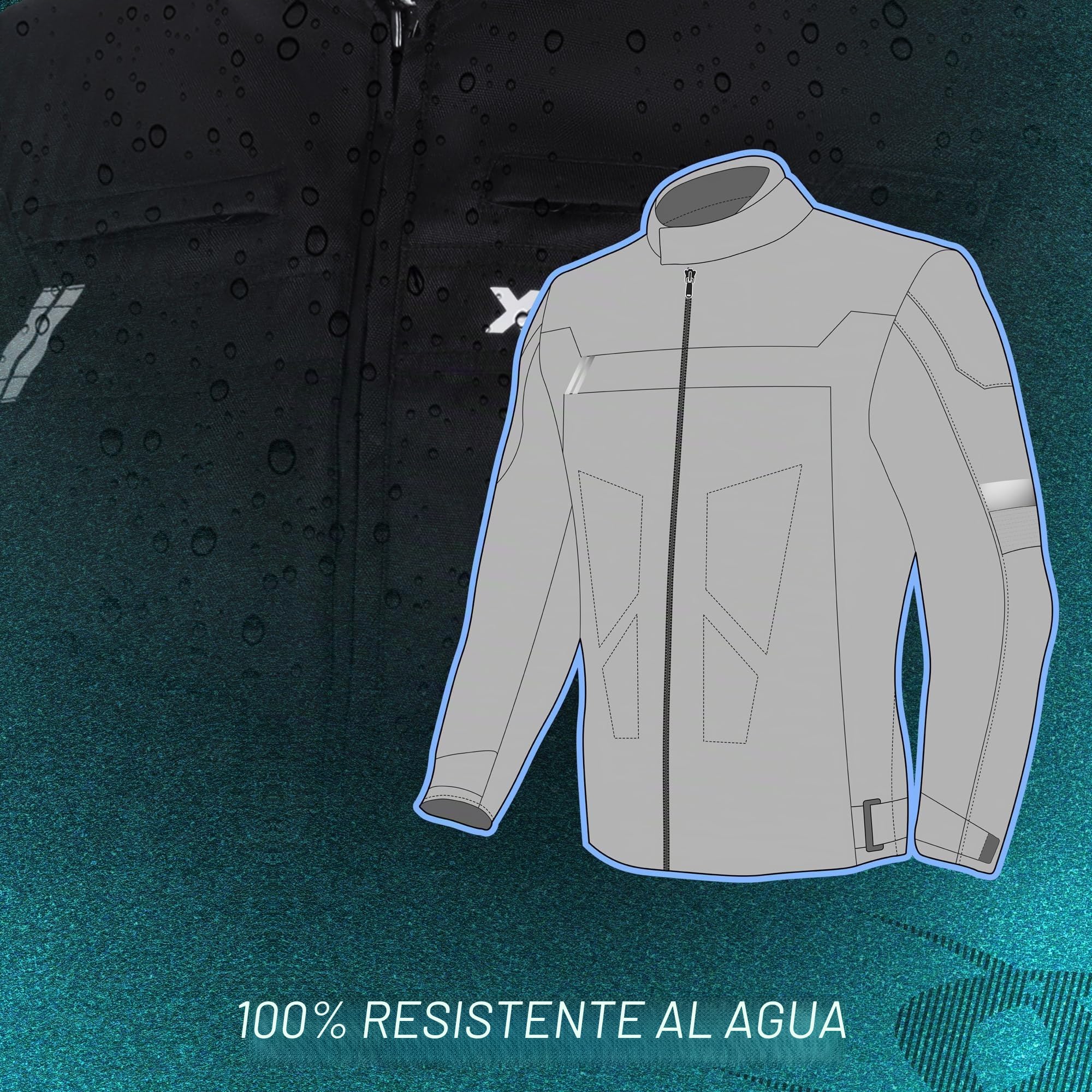 XAVIA GALE Chaqueta De Moto Para Hombre - Chaqueta De Moto Impermeable Y Ventilada Con Protección De Nivel 2 | Para Todas Las Estaciones