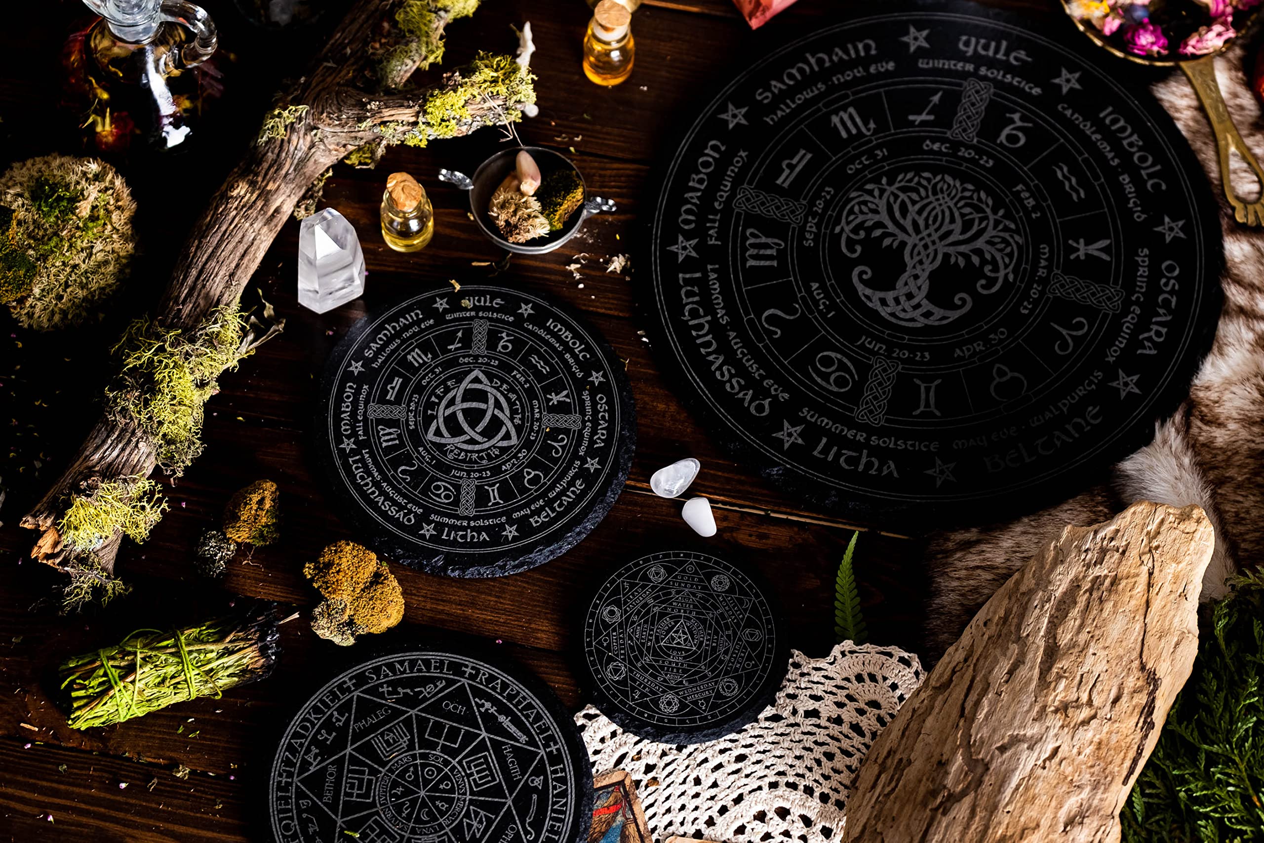 Witch's Heptagram, Faery Star Coaster, Hermetic Star Slate Altar Tile,  Enochian Tablet, Septagram, Manifestation, Ancient Magic Practice, Genuine  Stone, Witch's Altar Piece, Art Display : Home & Kitchen - Amazon.com