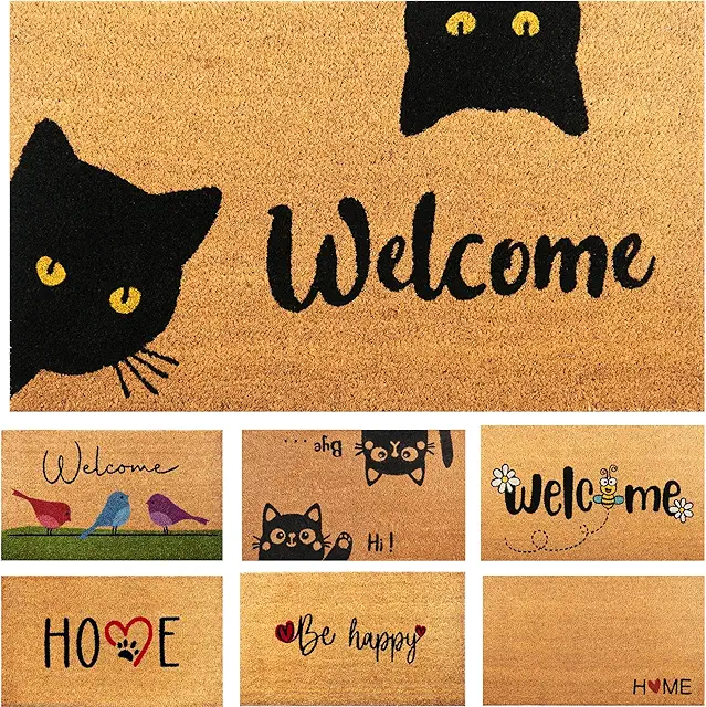 Felpudo Gato Antideslizante de Fibra de Coco 70x40cm - Accesorio Hogar Original