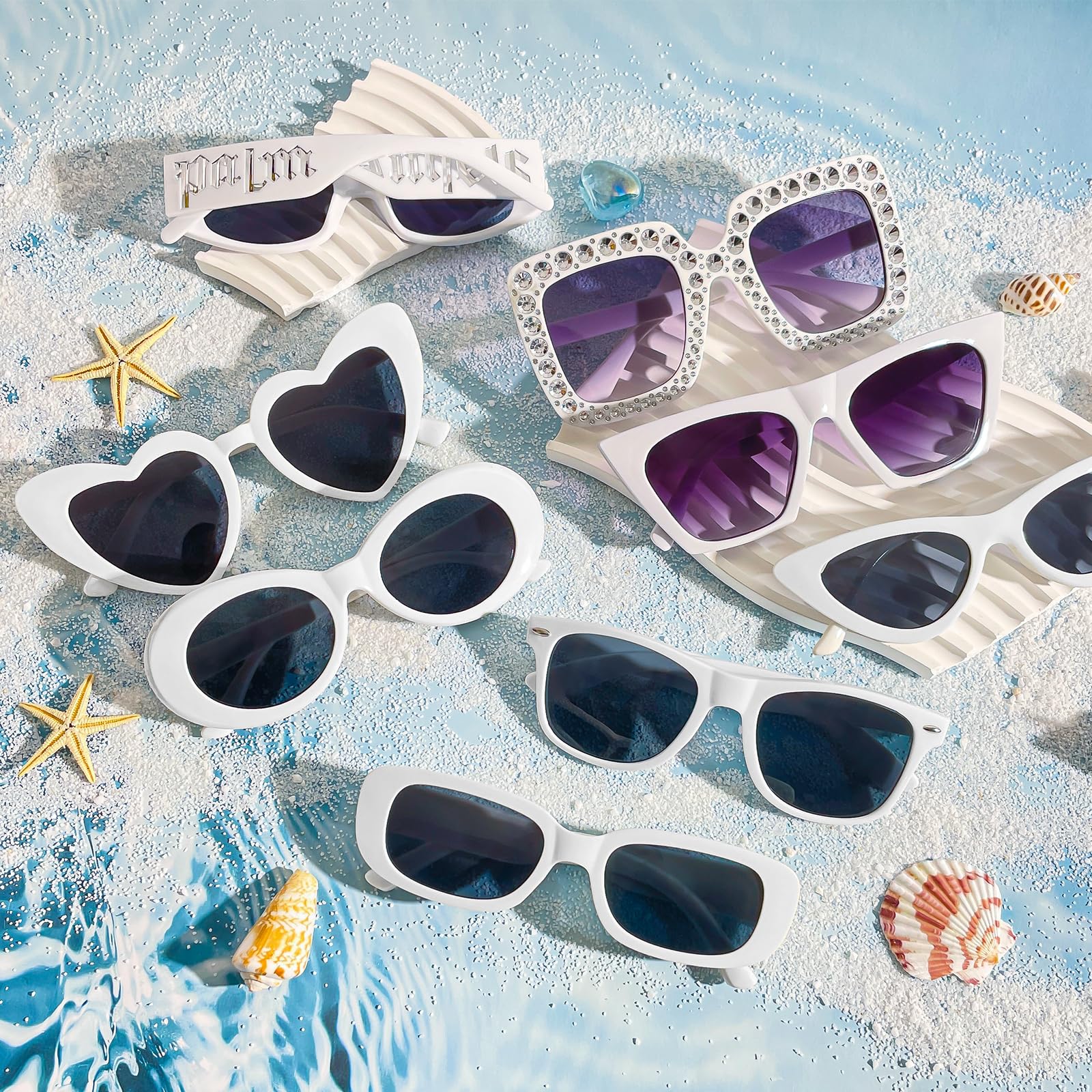 Confezione da 10 occhiali da sole alla moda retrò alla moda per donne/uomini bomboniere occhiali da sole accessori costume set