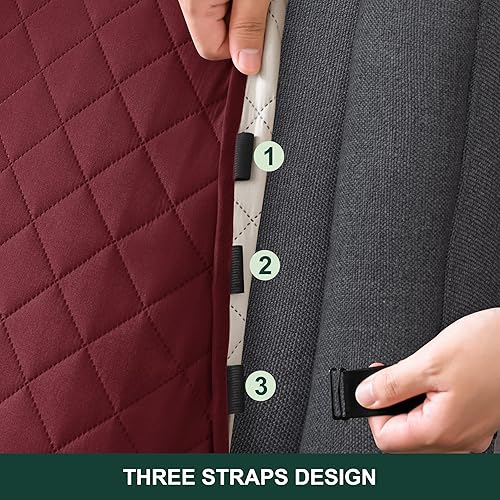 Vista 134 de Chun YI. - Funda reversible para sofá, funda para sillón, fácil de instalar, lavable, cubiertas para sala de estar. Negro