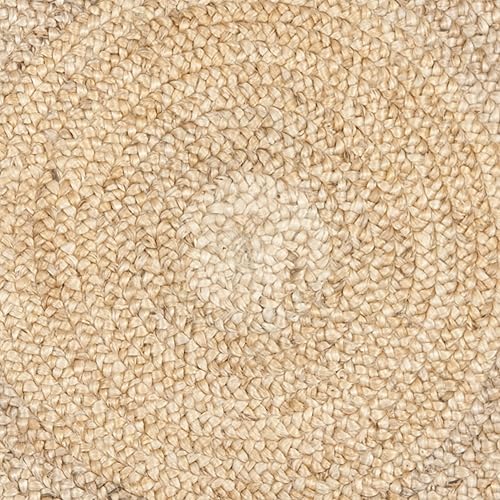 Miniatura 4 de SAFAVIEH Natural Fiber Collection NF733A - Alfombra redonda de yute de 7 pies, hecha a mano, con flecos y flecos