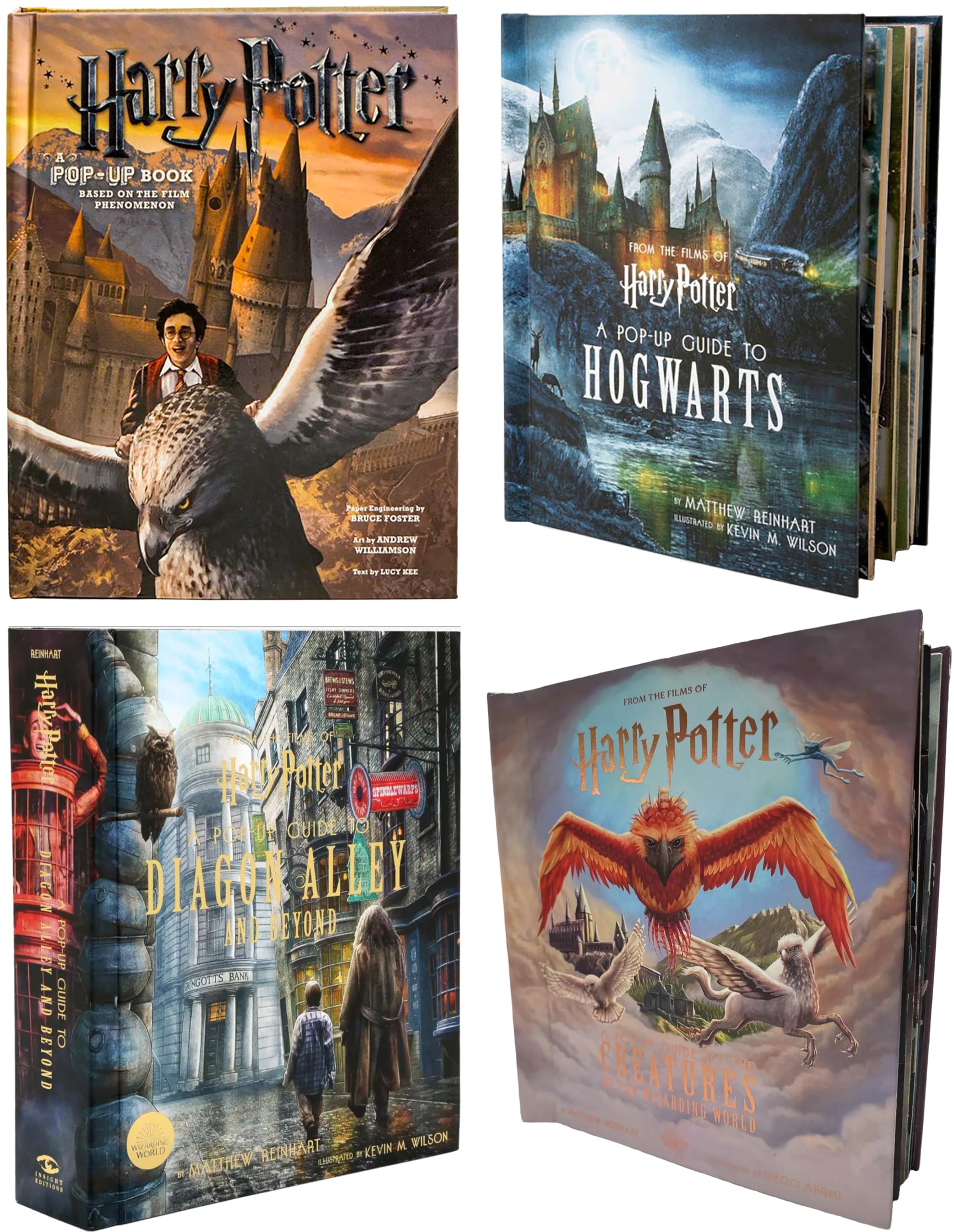 Harry Potter Deluxe Pop-Up Collection (4 Books): A Guide to Hogwarts, Diagon Alley, Creatures of the Wizarding World (4 Pop-Up Books Set)