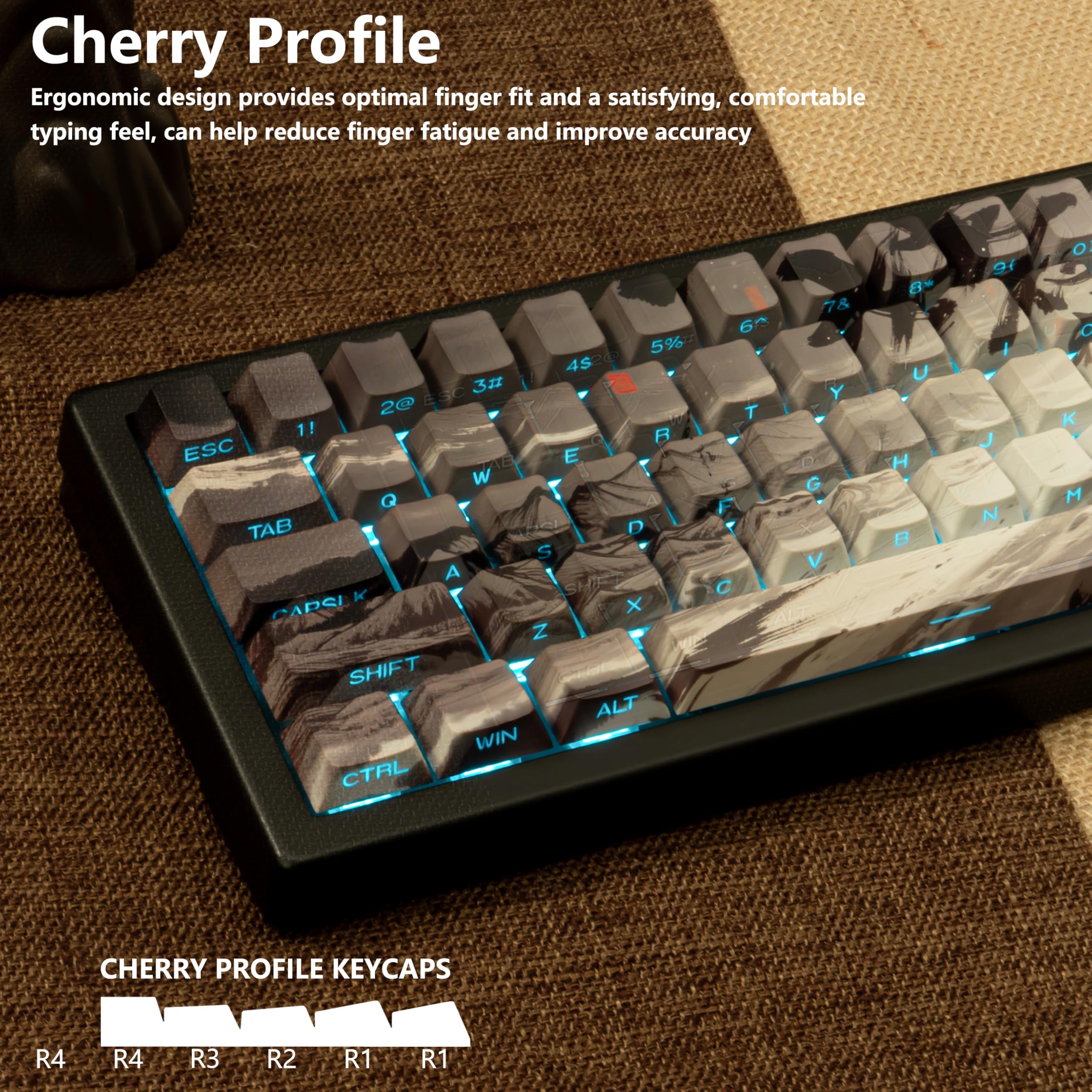 Amazon | TIMSEKER サイドプリント シャインスルー PBT キーキャップ