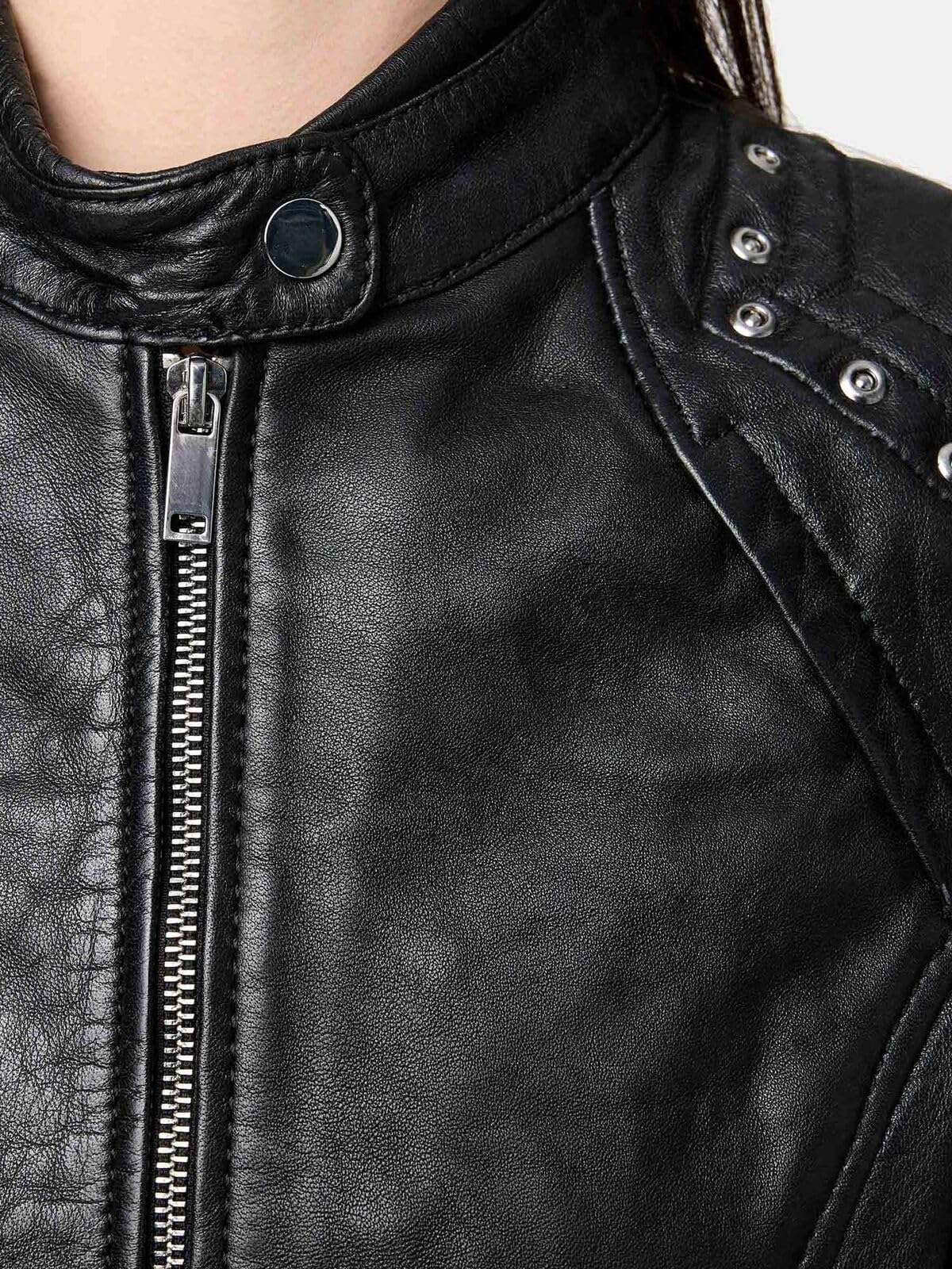 Tazzio Kurtka skórzana damska skórzana kurtka prawdziwa skóra Biker Look F521