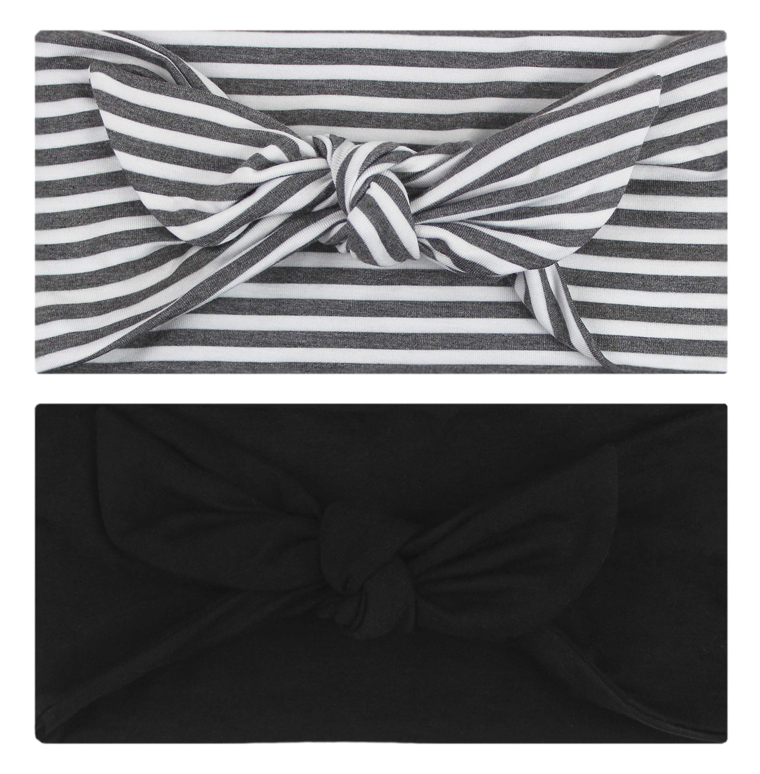 'Maven Thread Bow, Workout Headbands for Women, Wide Headbands W/Bow, Sports Running Headband for Exercise, Gym hairband Athletic Workouts and Yoga 4'' Thick Non Slip Sweatbands for Women 2pk'