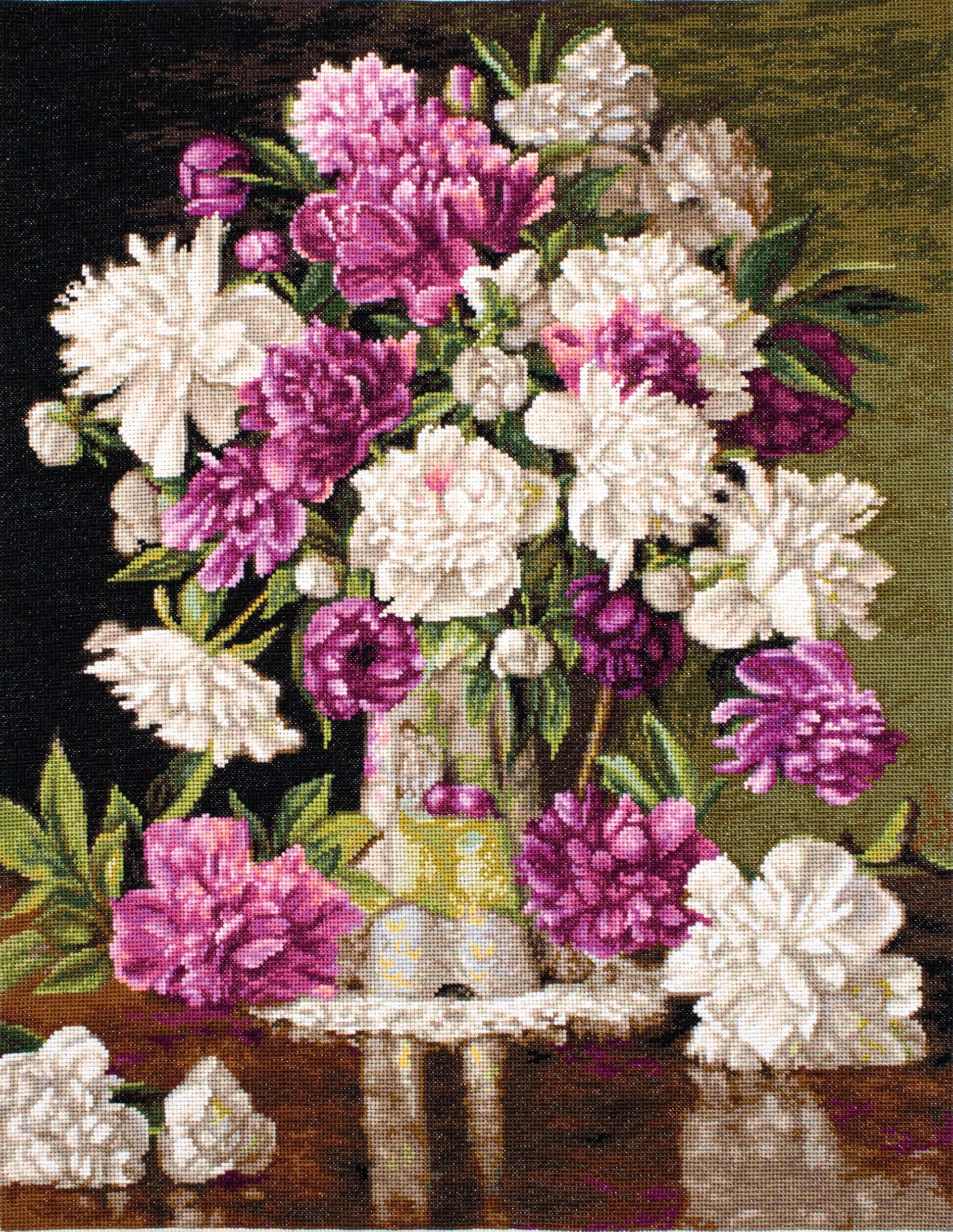 Kit Arazzo Luca-S - Peonie rosse e bianche G608