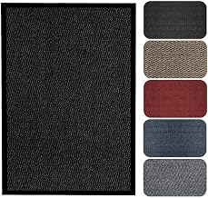 Milosc Barrier Mat For Indoor & Outdoor Doormat 40x60 Small Large Dirt Trapper Floor Rug Home Kitchen Runner Entrance Rugs Absorbent Rubber PVC Mat Non-Slip (40 x 60 cm, Black)