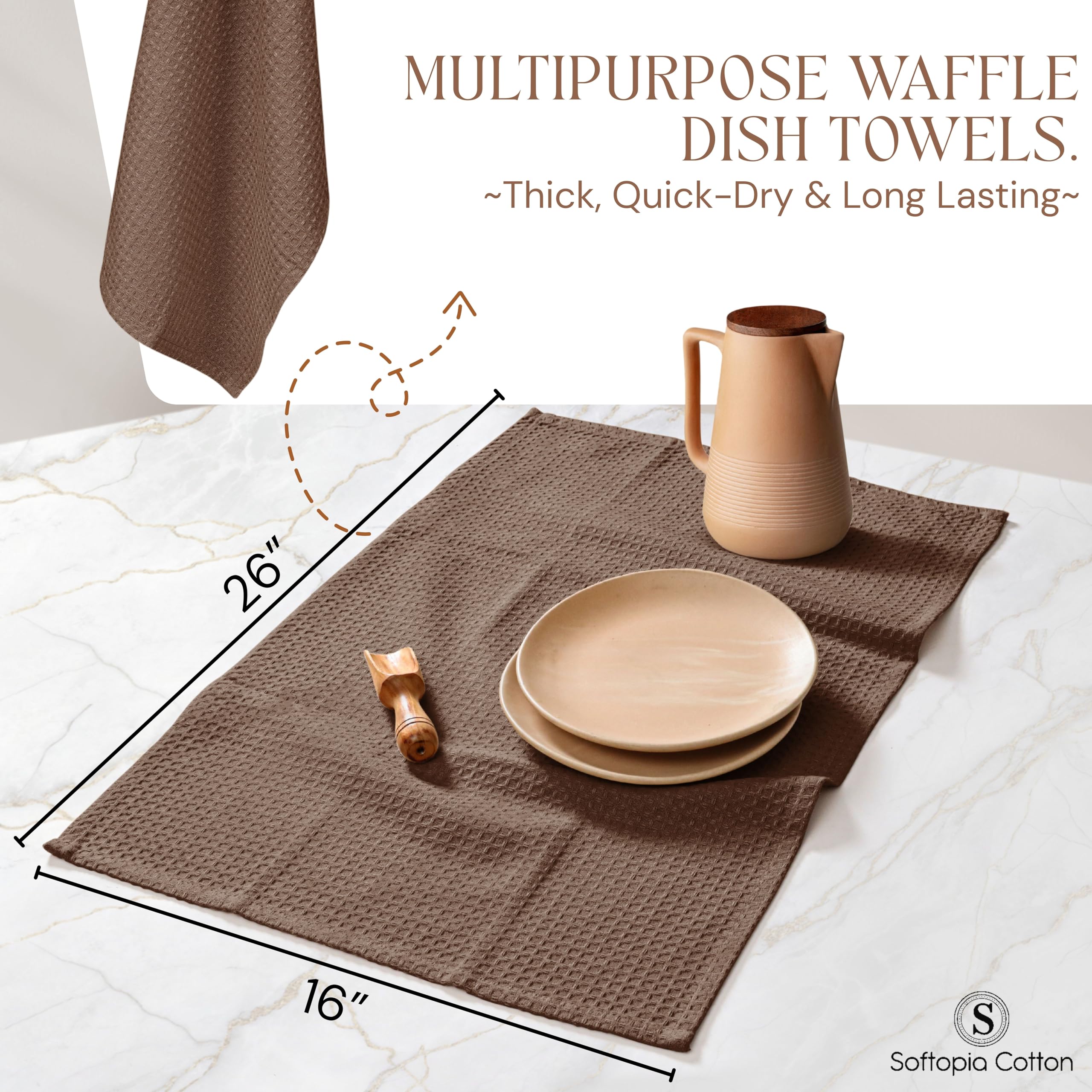 Strofinaccio da cucina a nido d'ape in 100% cotone, morbido e assorbente, ad asciugatura rapida, per la pulizia delle mani, multiuso, bar, strofinacci da tè, 40,6 x 66 cm, set da 12,