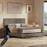 Queen All-in-One Adjustable Bed with Velvet Upholstered Bed Frame, Vertical Channel Fluted Headboard, Head & Foot Lift, Adjustable Headboard, Thick Foam Padding, Easy Assembly, Dark Grey