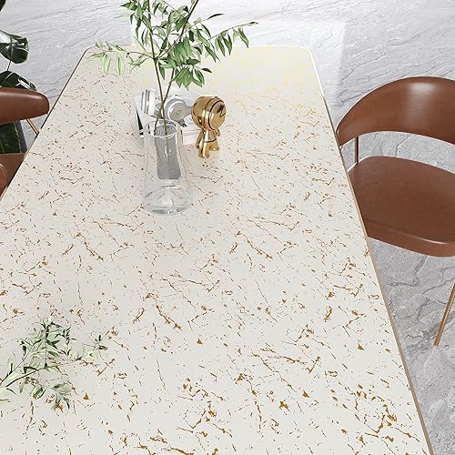 Miniatura 2 de VEELIKE Papel de contacto para encimera, color beige dorado, impermeable, papel de contacto de mármol blanco, para encimeras de cocina, 15.7 x 118