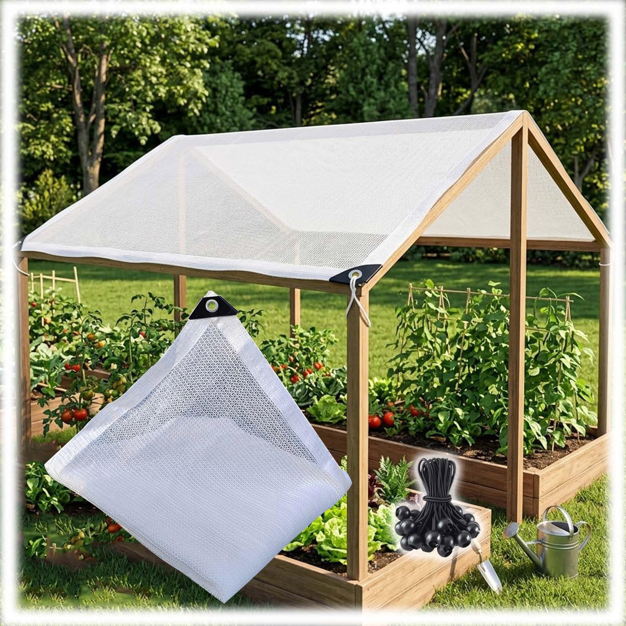 Greenhouse Shade Cloth, 50% White Shade Netting With Eyelets, Breathable