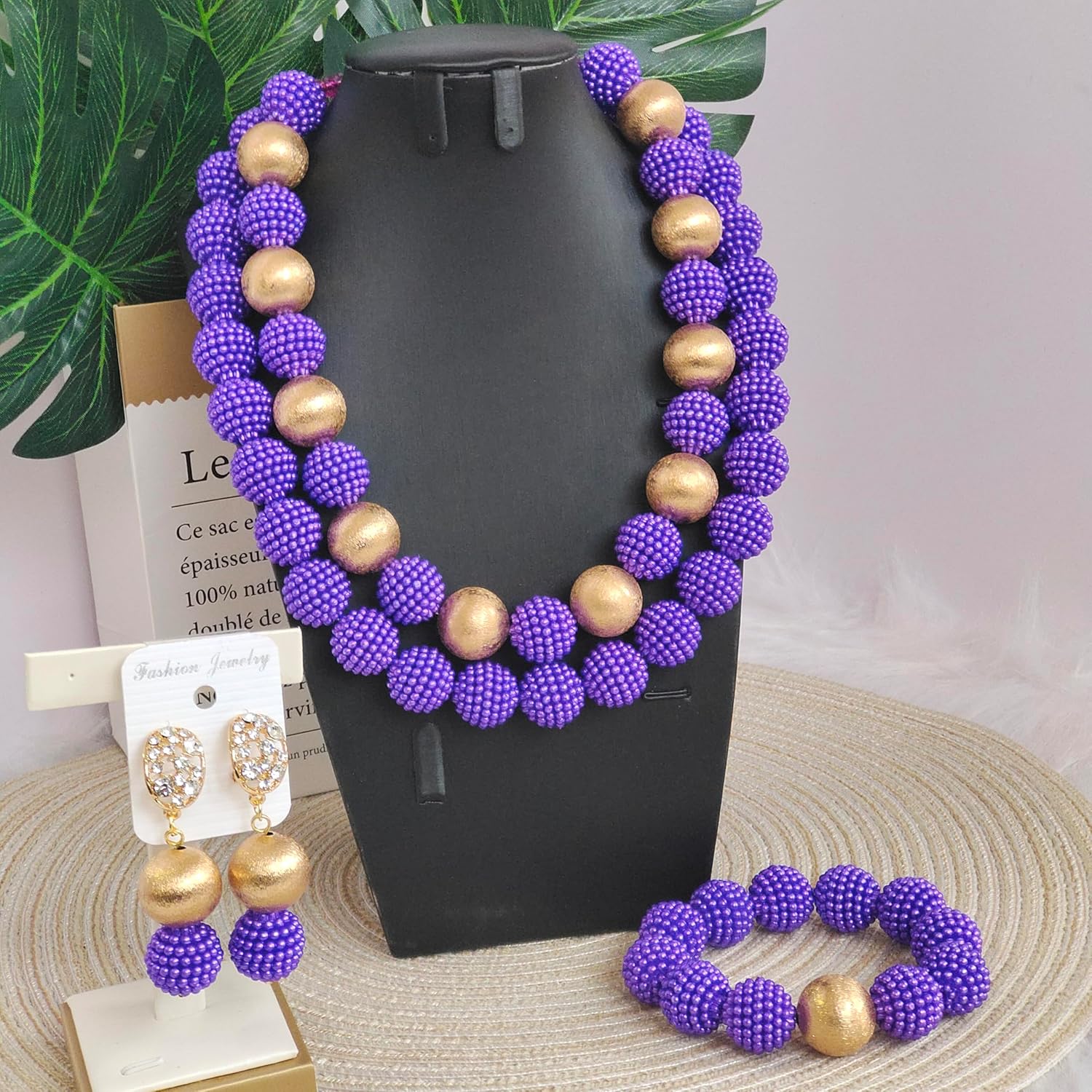 Nigerian Wedding African Beads Red Jewelry Sets for Women Simulated Pearl Necklace and Earrings - Image 4