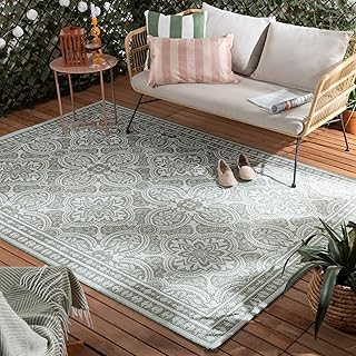 FRAAI | Home & Living In- & Outdoor Teppich - Summer Oriental Grün - Wetterfest - Polypropylen - Flachgewebe - Balkon, Garten/Terrasse - Terrasse - Rug