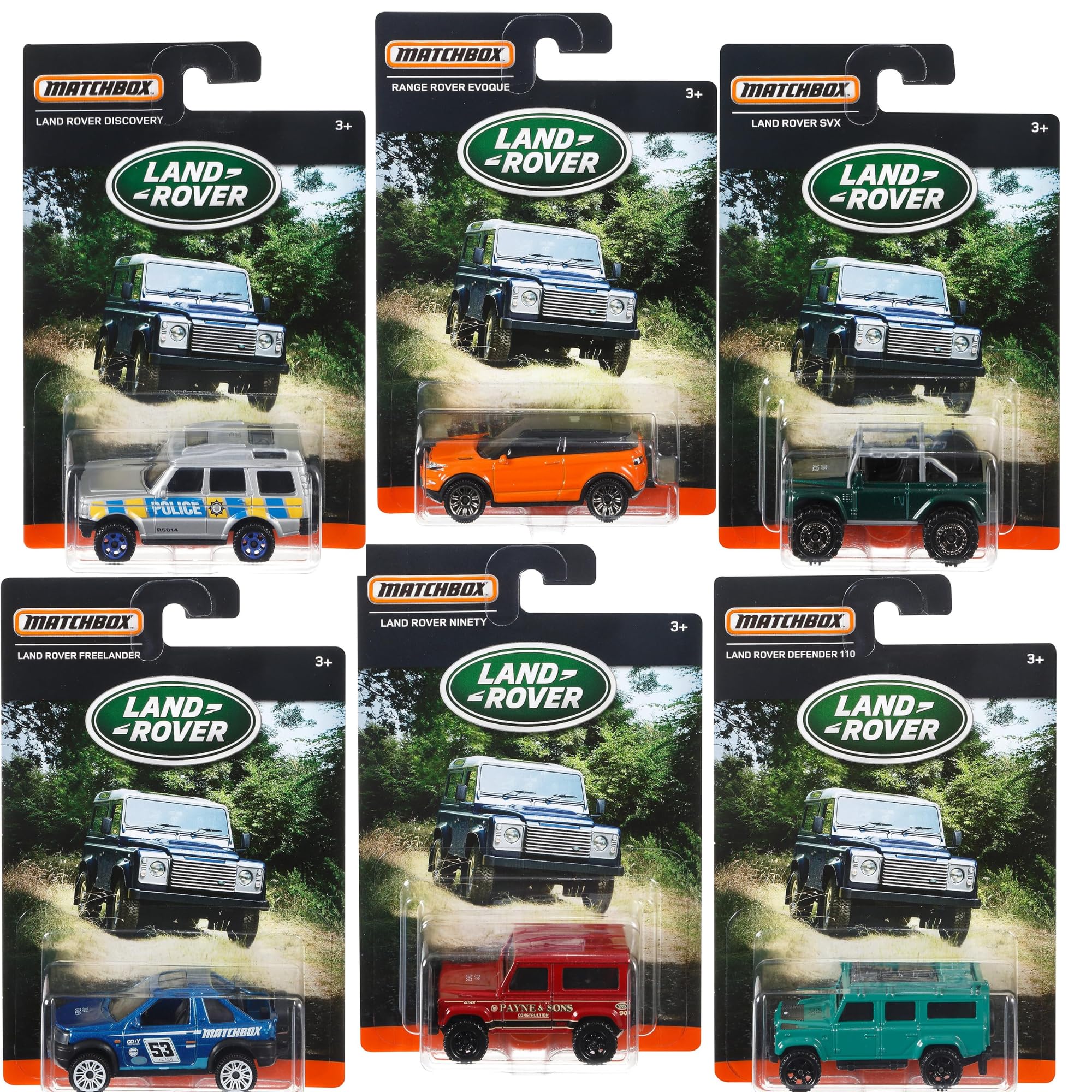 Matchbox Land Rover Diecast Cars - Complete Set of 6