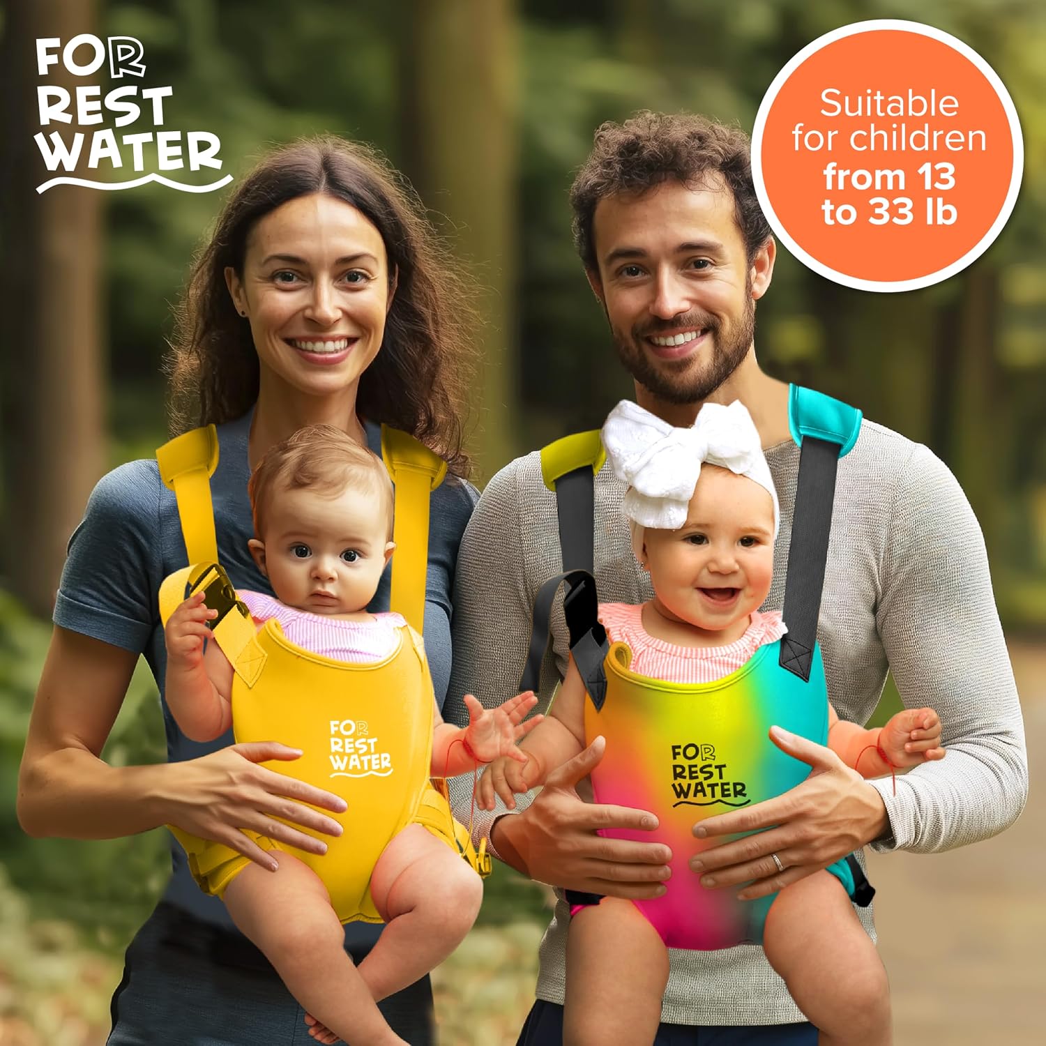 Baby Carrier - Premium Neoprene Ergonomic for Warm & Safe Water & Land Fun (4-24 Months) - Adjustable Infant & Toddler Harness – Summer & Winter Baby Carrier (PinkGreen)
