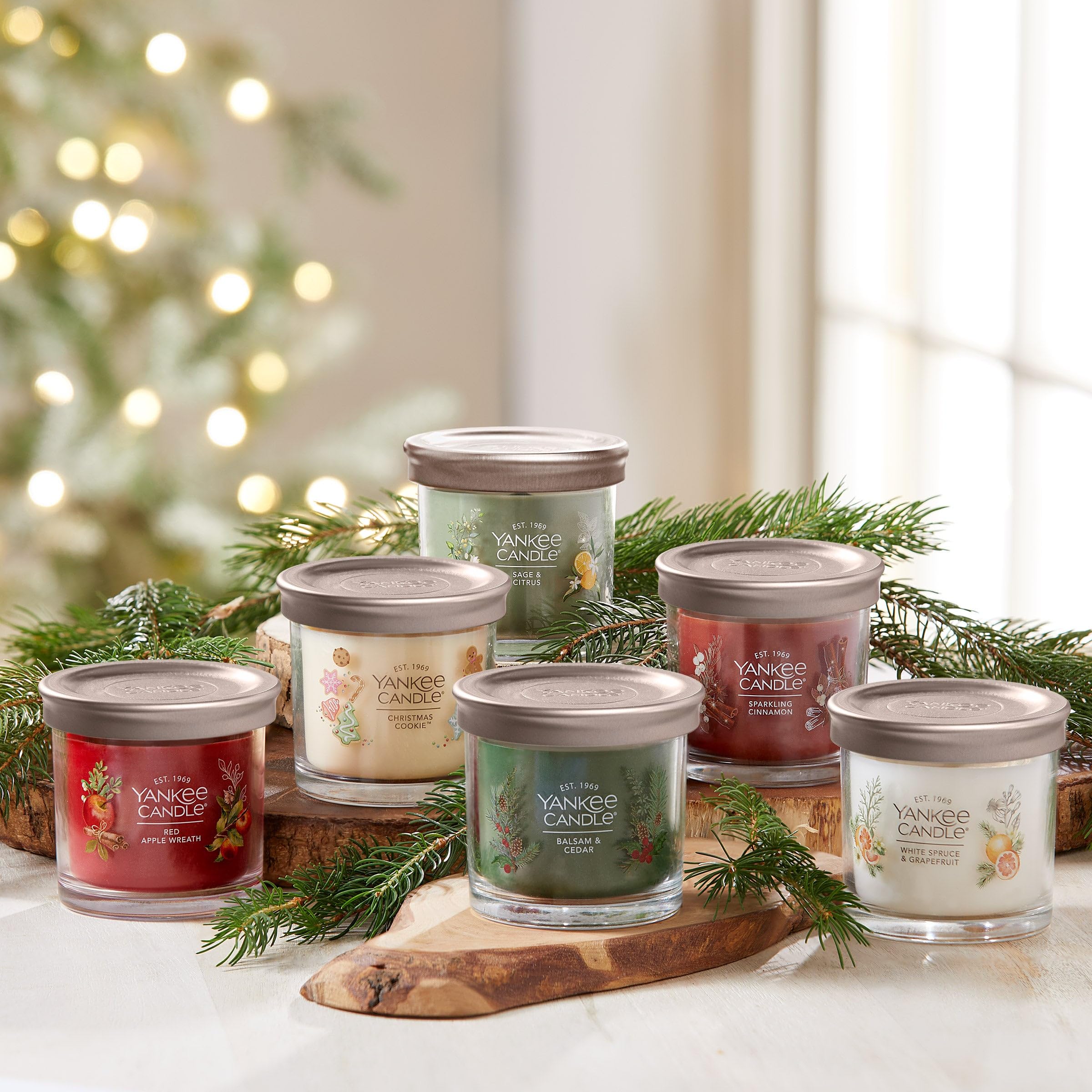 Yankee Candle Variety Pack, 6 Premium Soy Wax Blended Scented Candles, 4.3 oz Each